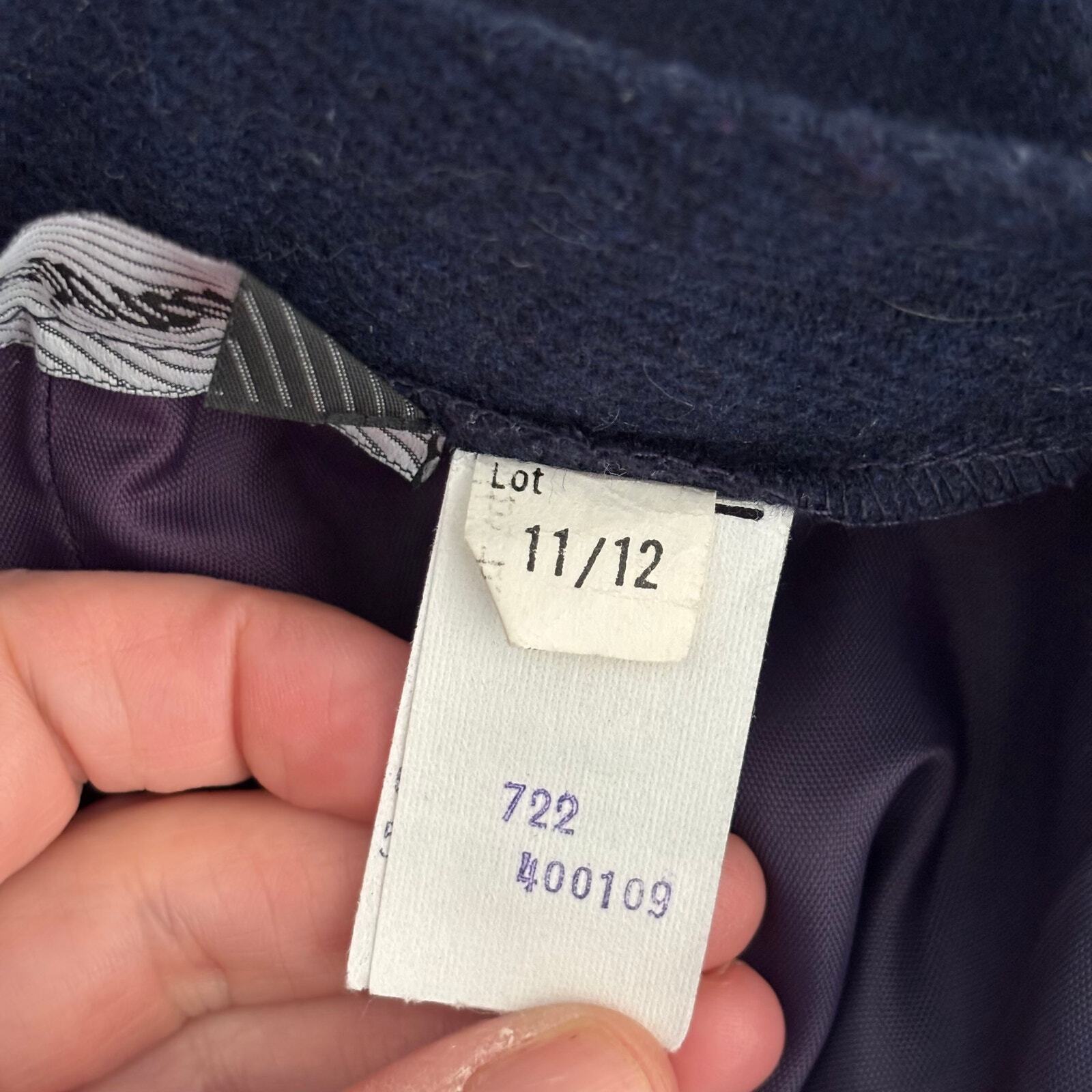 Vintage Pleated Wool High Rise Pants Womens 11 12 Navy Trousers Lined Slacks