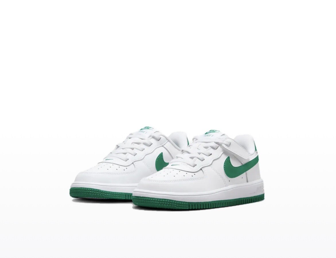 NIKE Air Force 1 Low EasyOn White Malachite Green FN0237-103 Shoe Sneaker Kids