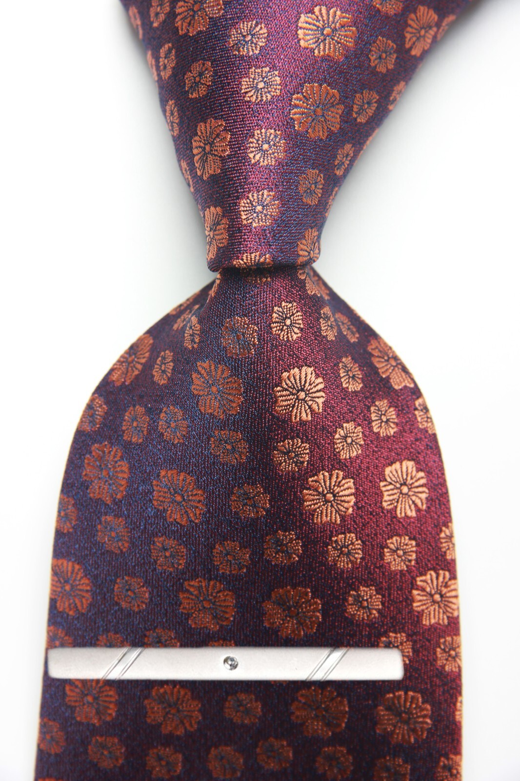 New Classic Polka Dot Purple Brown JACQUARD WOVEN 100% Silk Men’s Necktie Tie