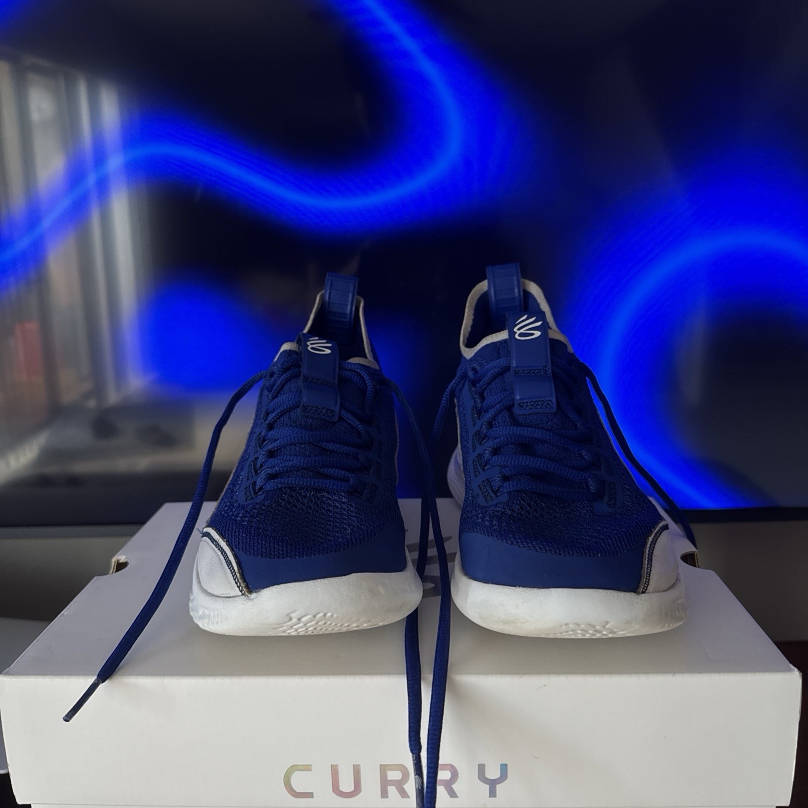 Under Armour Curry Flow Shoes – Royal Blue (Size 6.5)