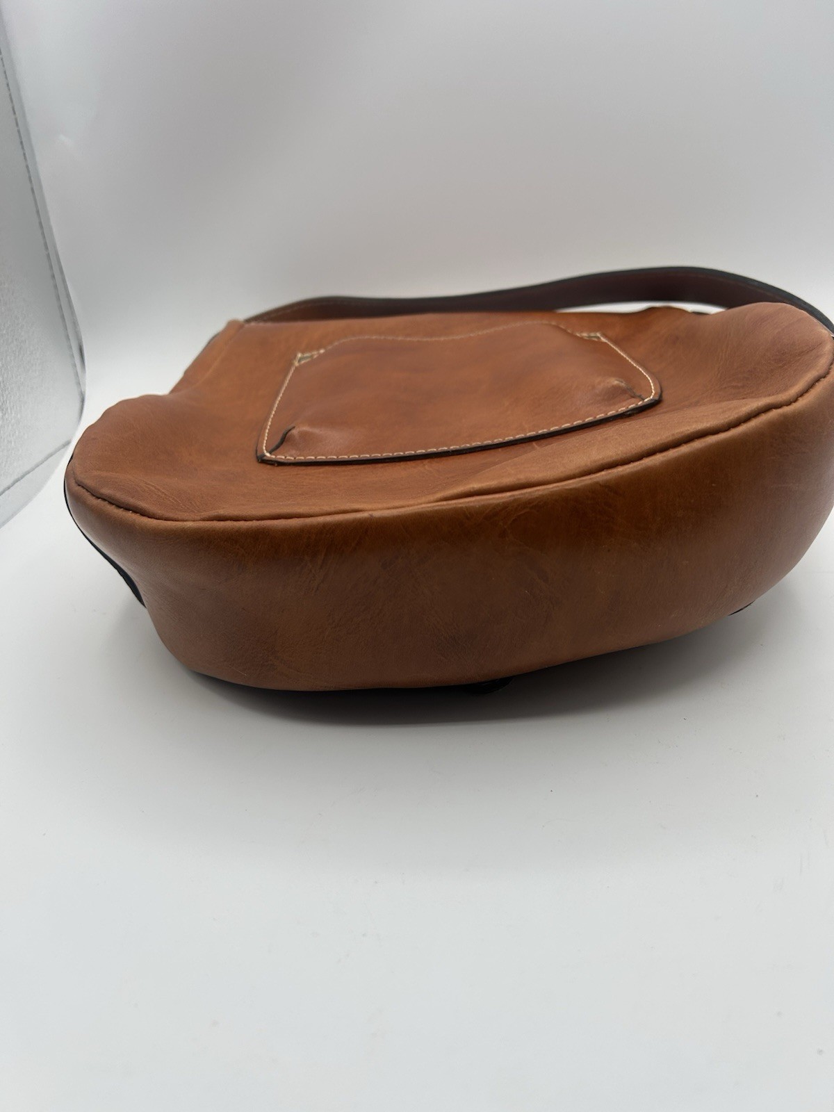 Patricia Nash Barcelona Large Saddlebag Tooled Italian Leather Brown Western