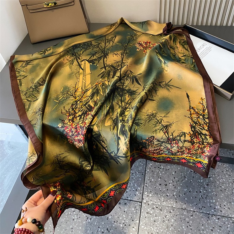 New Authentic Chinese Style Long Scarf Shawl Scarves Wrap Silk Print Wrap Scarf