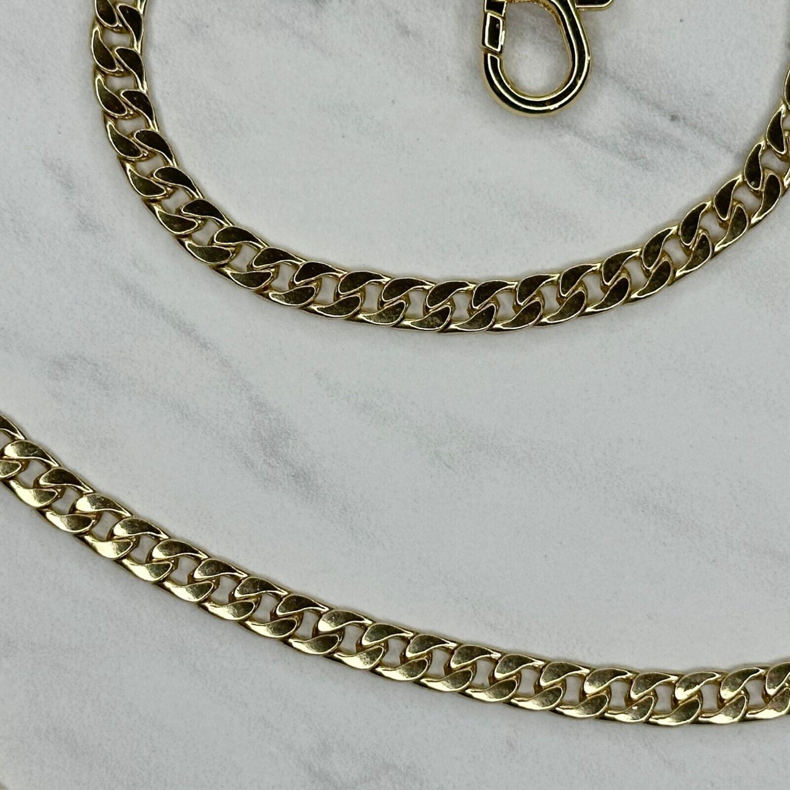 Gold Tone Skinny Flat Chain Link Purse Handbag Replacement Strap 46″