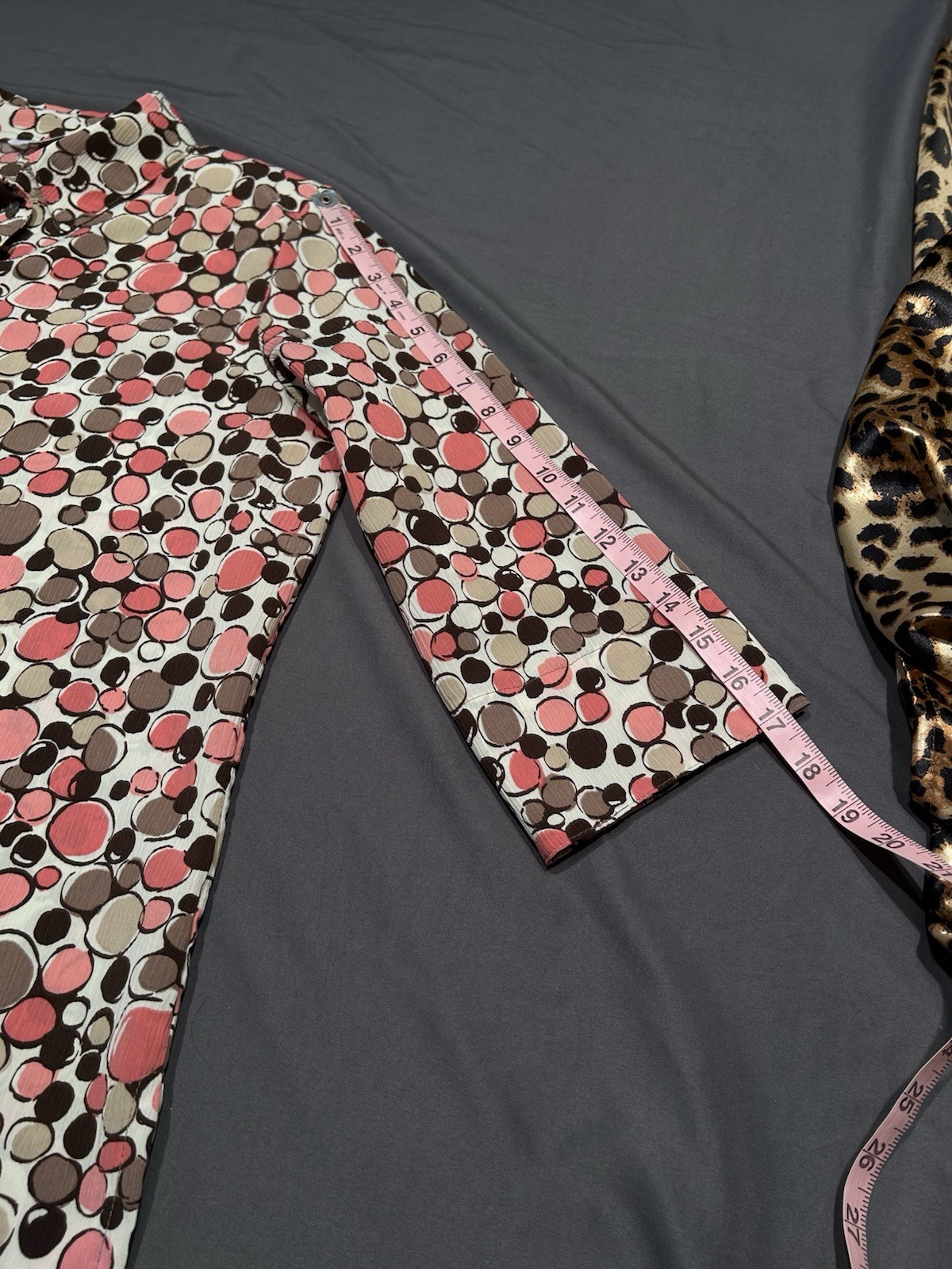 Vintage Y2K Alia Pink & Brown Retro Bubble Print Button Down Blouse