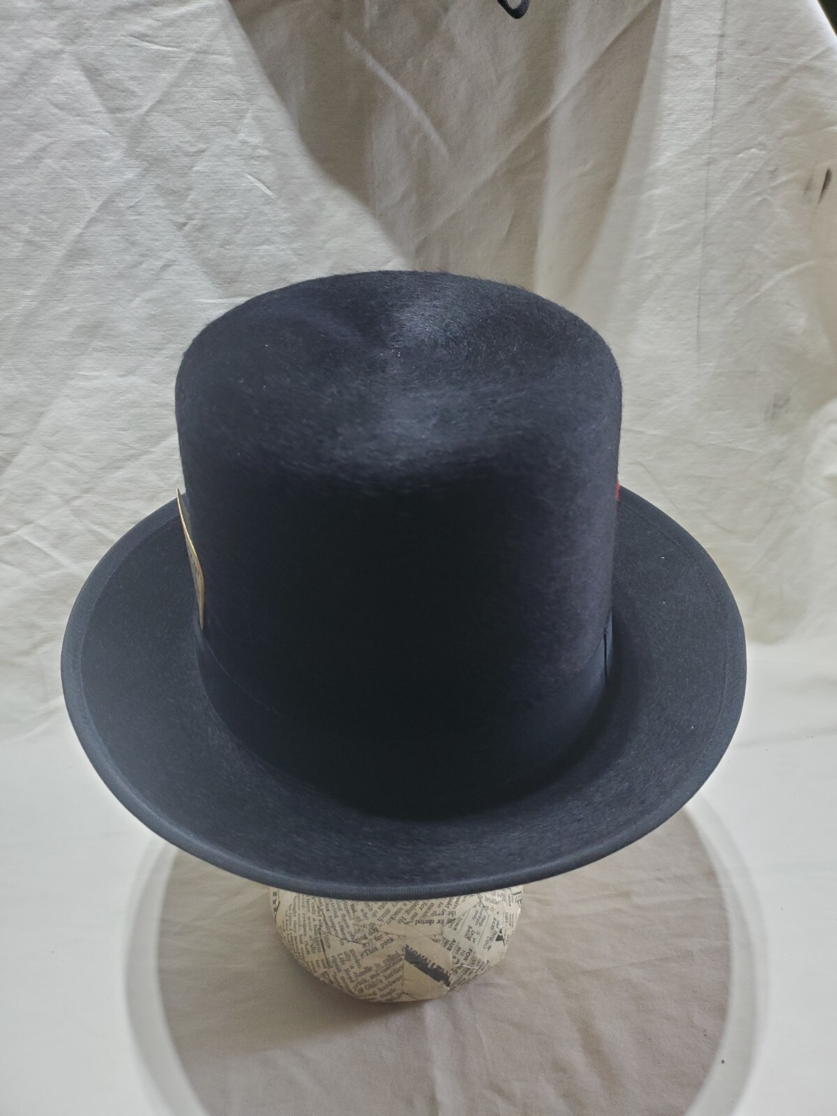 HXC Men’s Top Hat Black Designer Collection 100% Wool Made In USA MED. WPL 5923