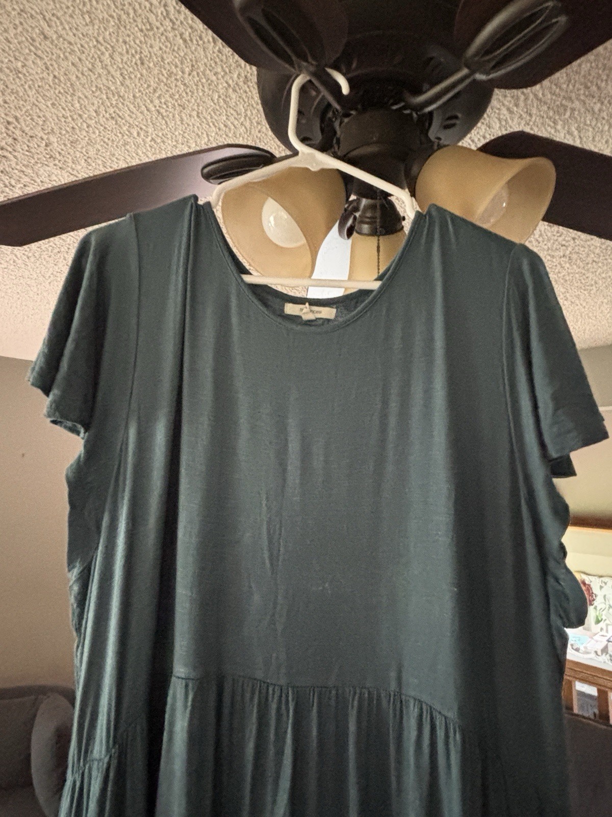 Maurices Solid Blue Tiered Maxi Dress Women’s Plus 2XL Short Sleeve Round Neck