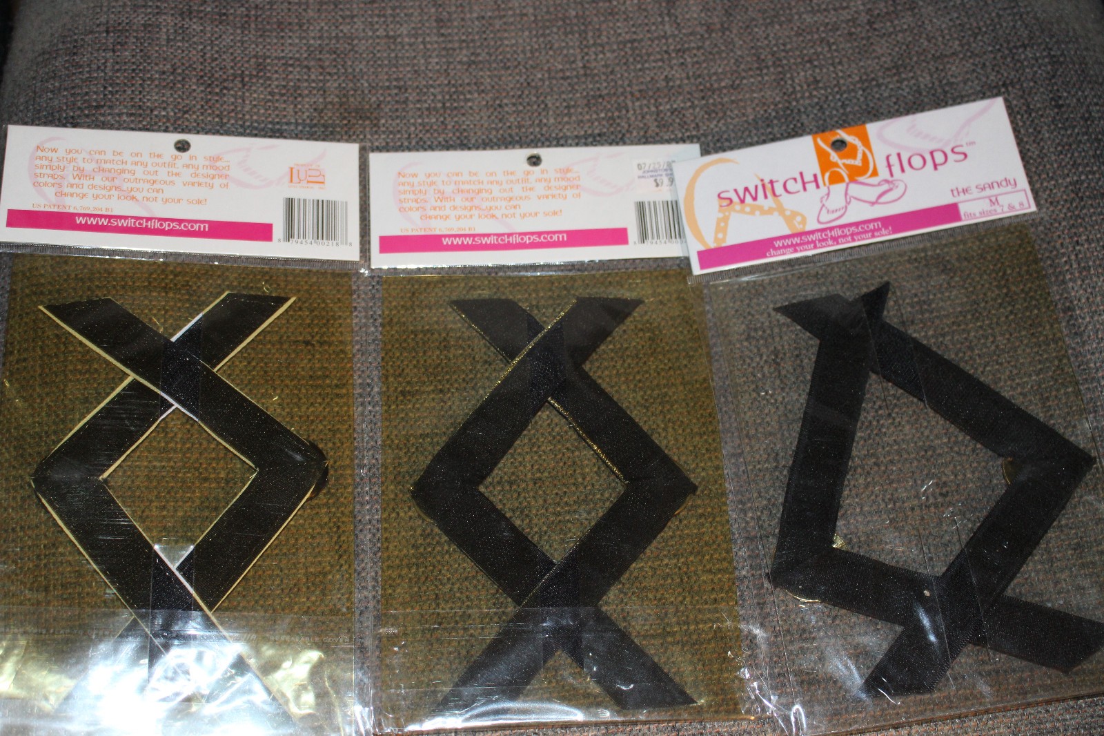 NEW Lindsay Phillips SwitchFlops Straps Size Medium Fits 7 & 8 Lot of 3