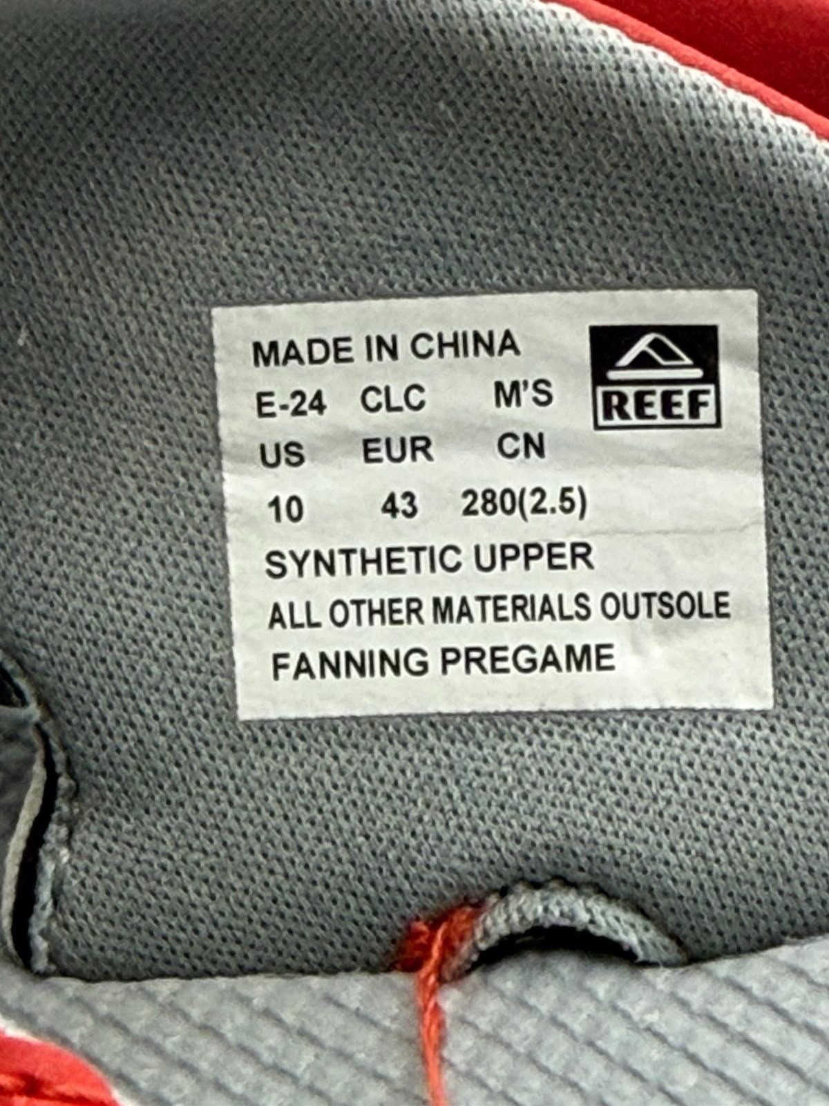 Reef Fanning Tailgate Gray Red Bottle Opener Sandals Men’s Sz 10