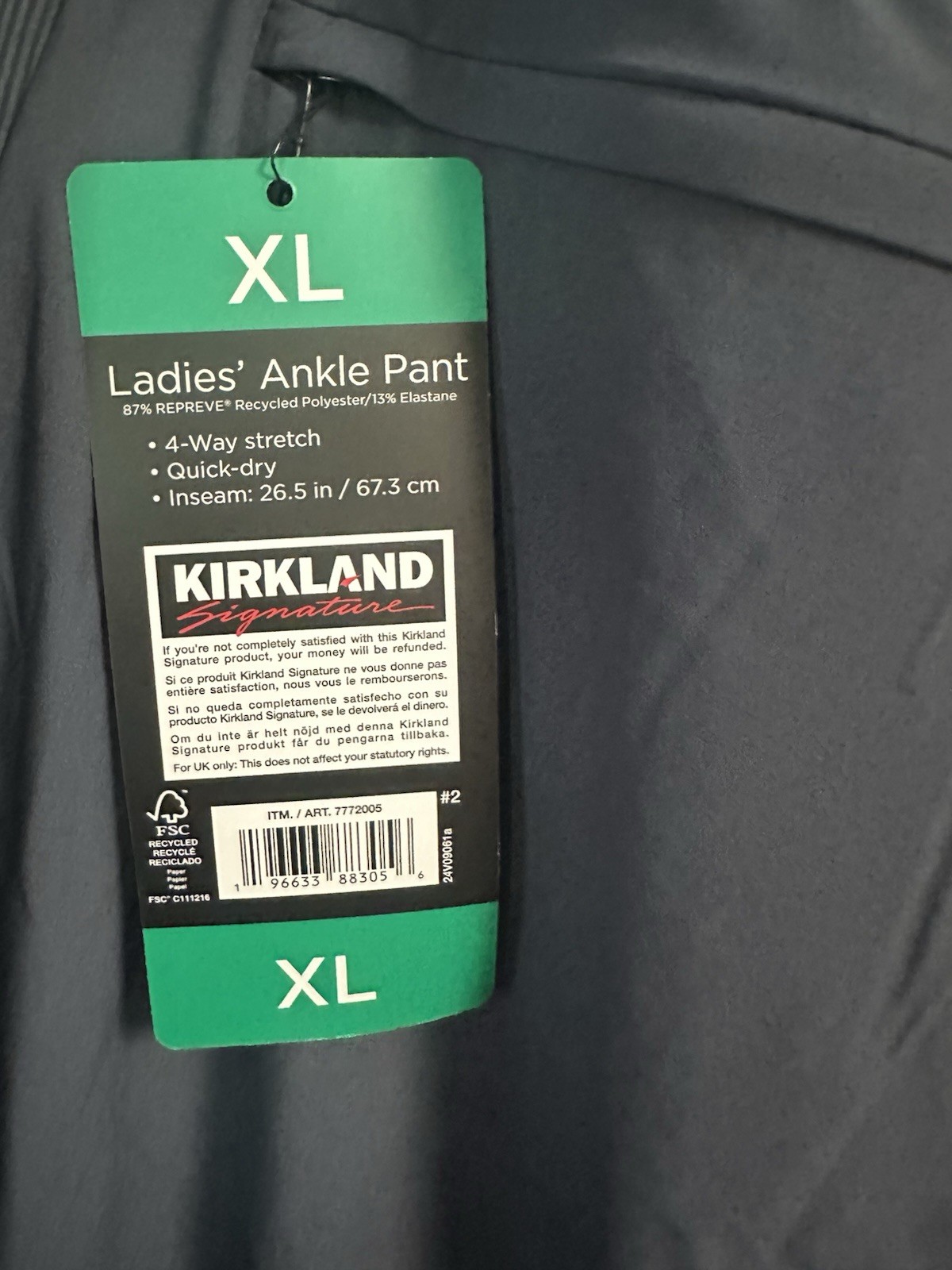 Ladies Xl Ankle Pants Dark grey
