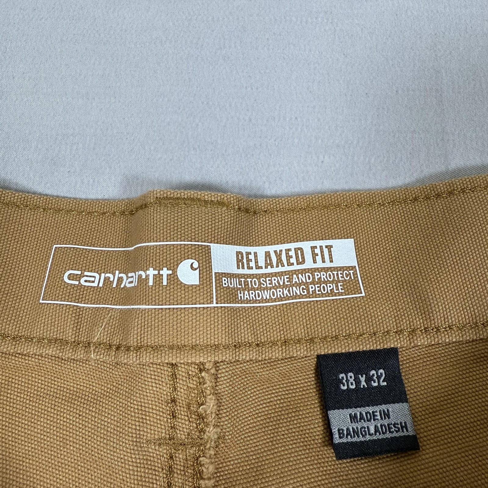 Carhartt Pants Mens 38×32 Brown Canvas Double Knee Rugged Flex Utility 102802