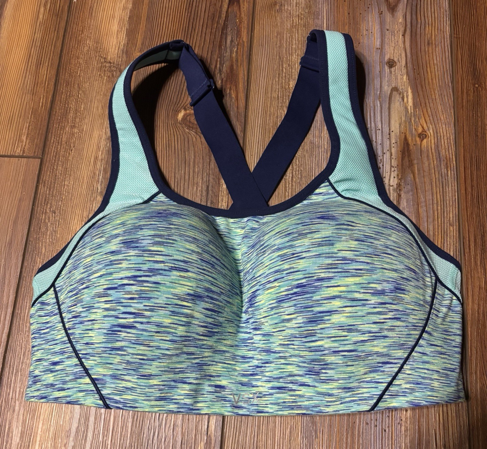 Victoria’s Secret VSX Sports Bra 36C Mint Green, Teal, Navy Blue Breathable