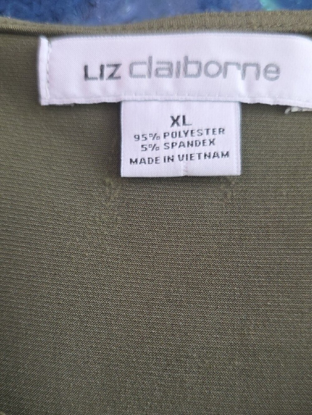 Liz Claiborne Olive Green Sleeveless Pleat-Front Blouse