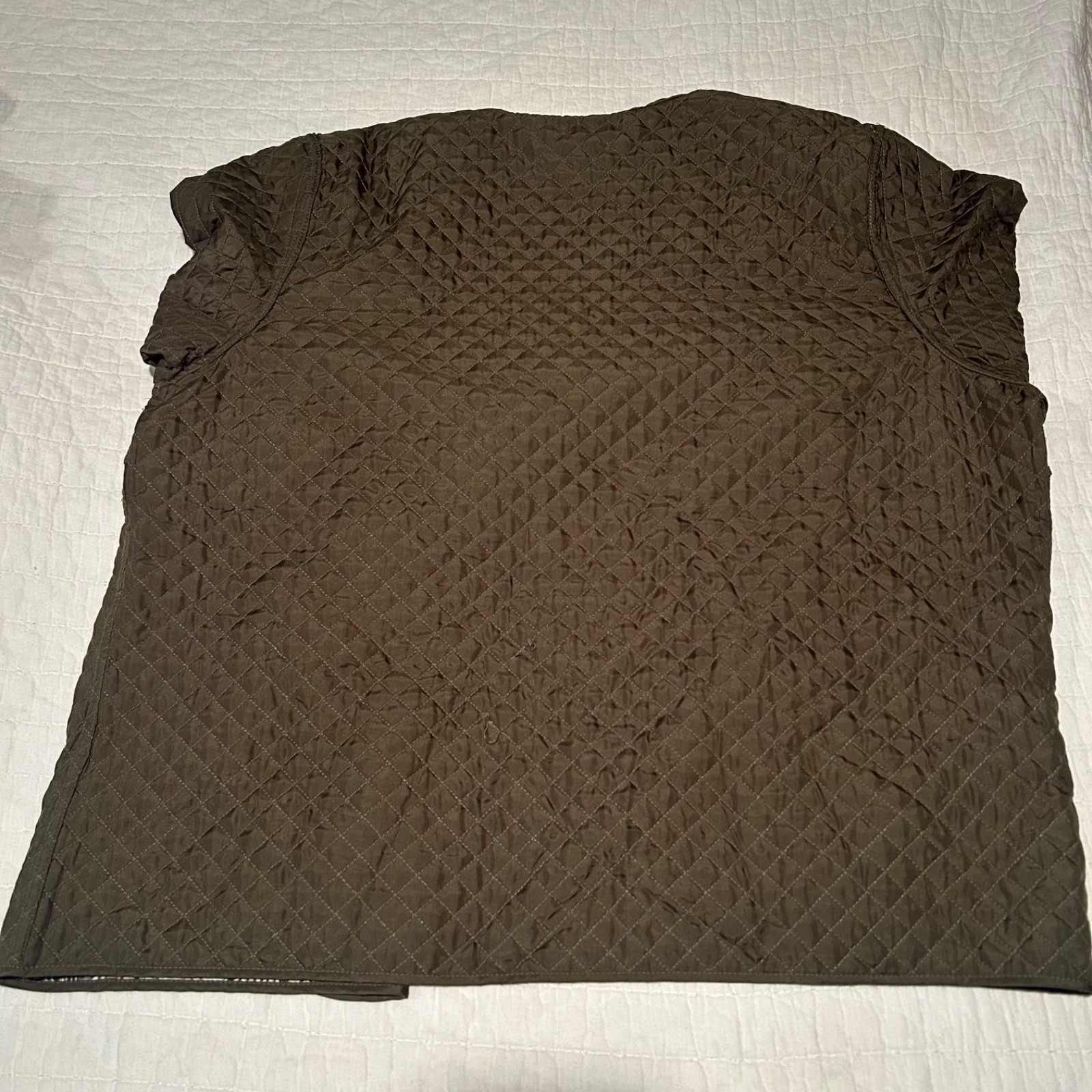 Olive Green & Floral Reversible Quilted Jacket Size L, No Brand