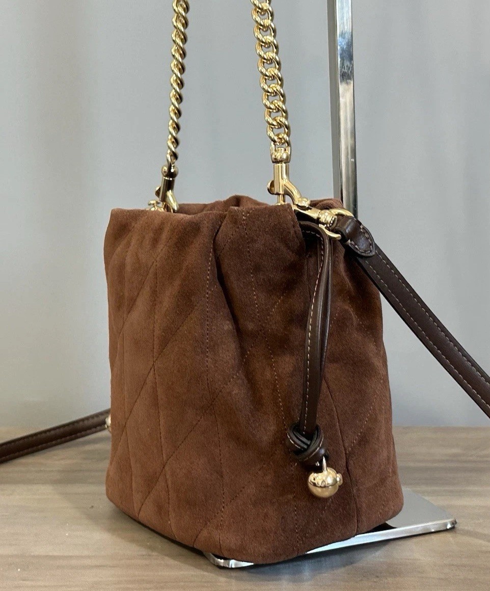 COACH Faye Mini Drawstring Crossbody Bag With Quilting CDC42 Vintage Brown/Maple