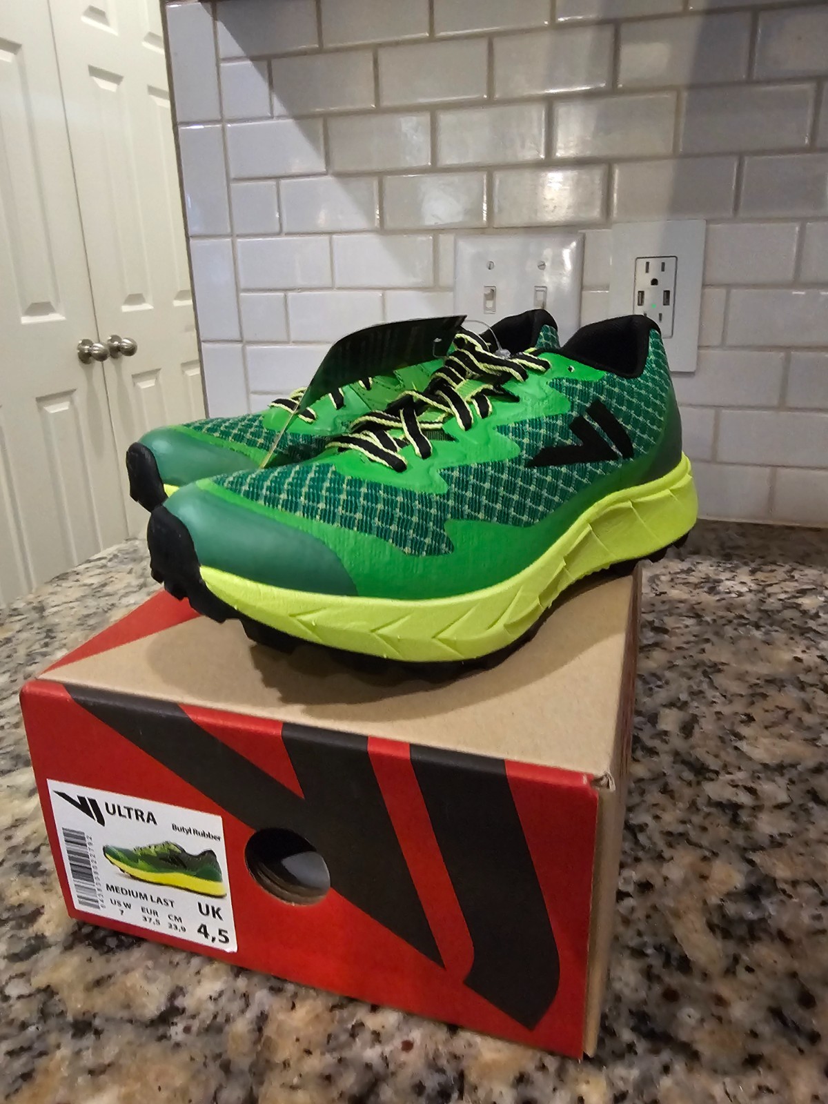 SIZE 7W, VJ trail running shoes Made in Finland, MADE WITH KEVLAR