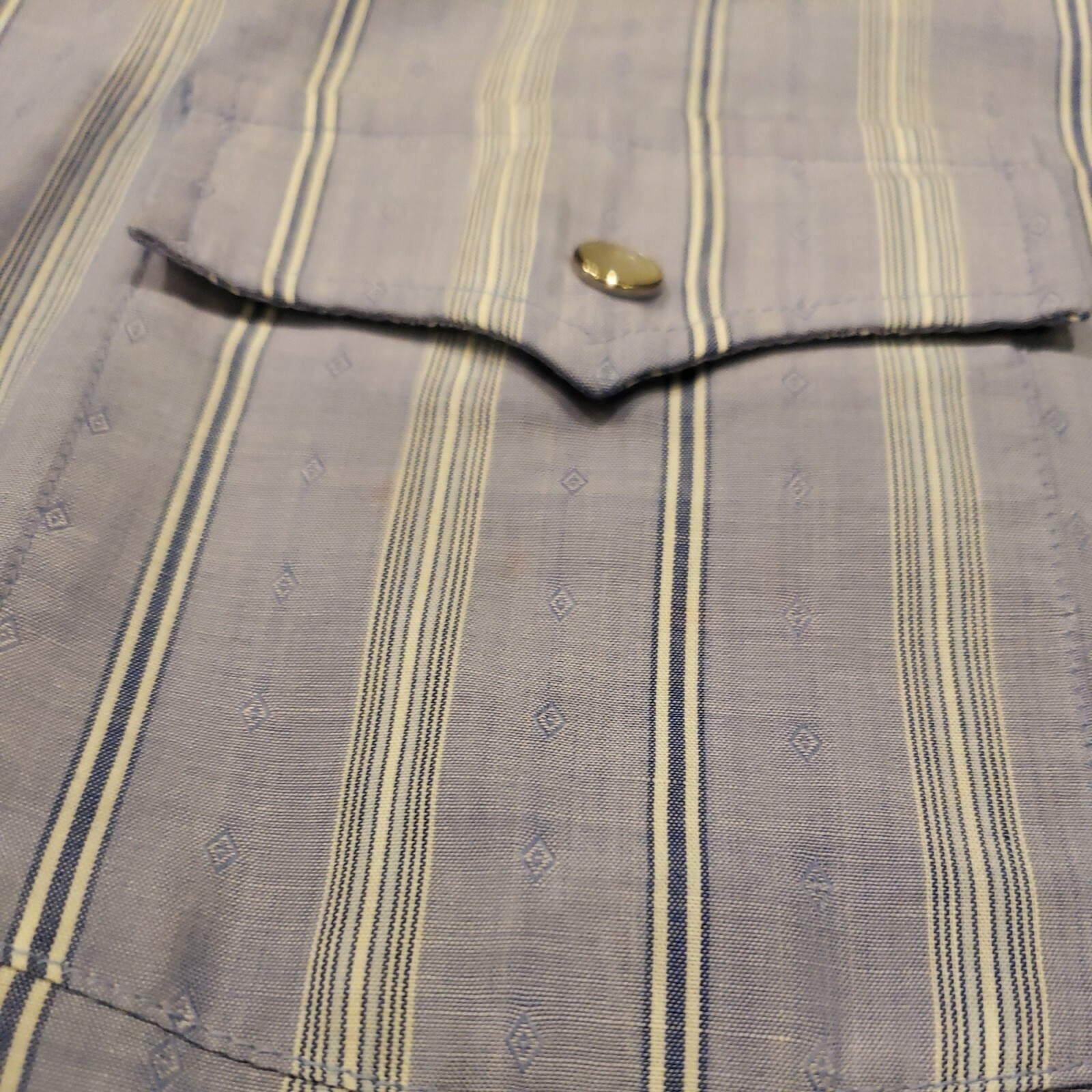Plainsman Western Shirt mens 2x Big Long Sleeve Pearl Snap blue Stripes