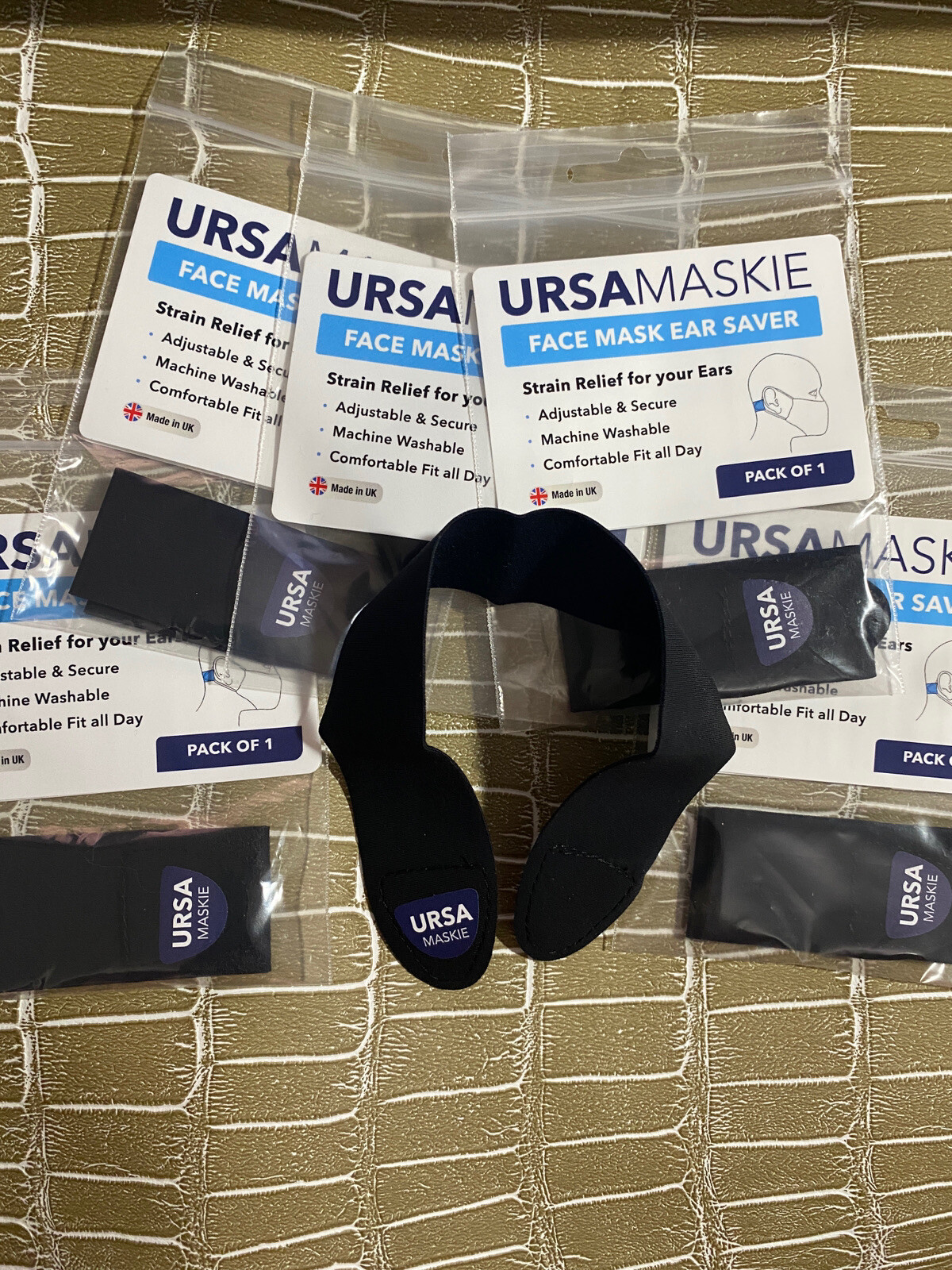 URSA Face Mask Ear Saver Strap Ear Protection 5 Pk Adjustable Comfortable Fit
