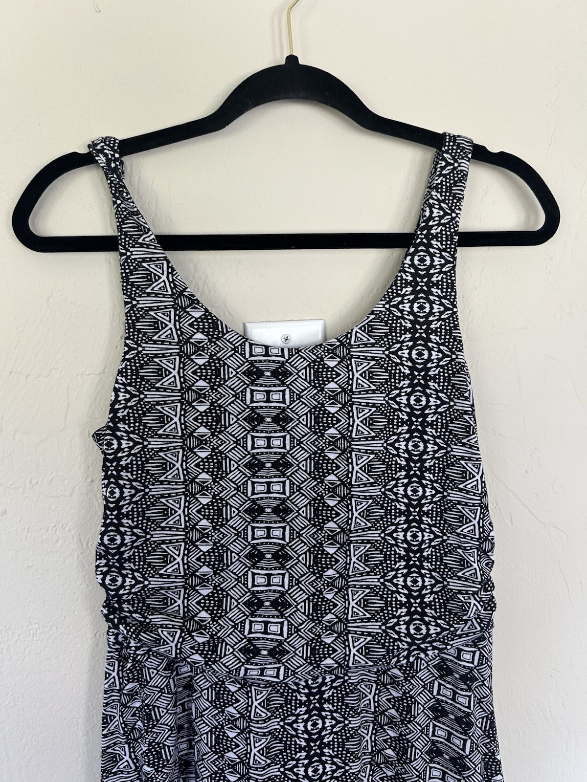 Vintage Faded Glory Womens Geometric Print Sleeveless Dress Size Med (1664)
