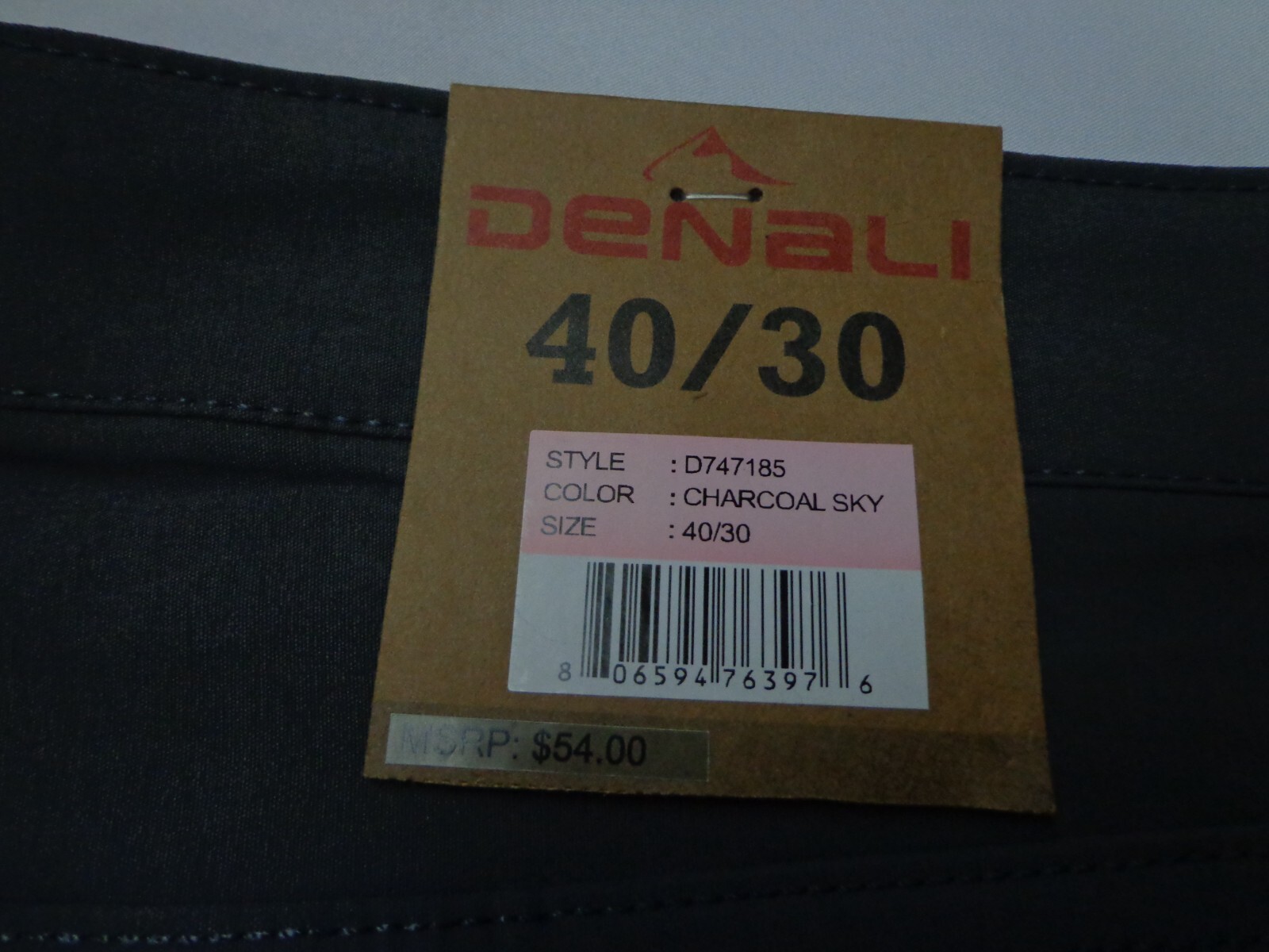 DENALI Charcoal Sky Gray Tech Fabric Stretch Pants NWT 40/30 MSRP $54