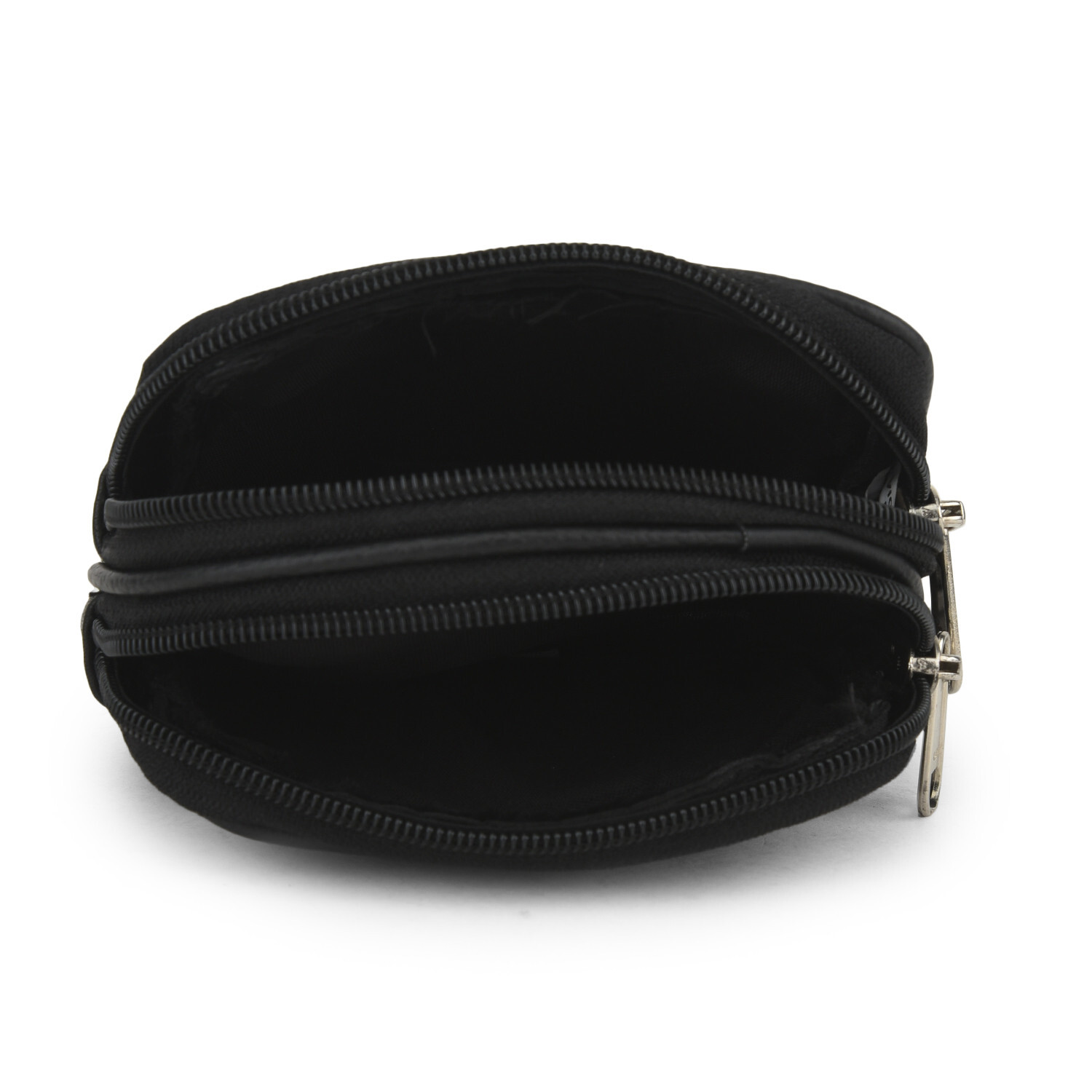 Belt Pouch With 3 Zipper pockets Genuine Leather – Can hold cards, money & more