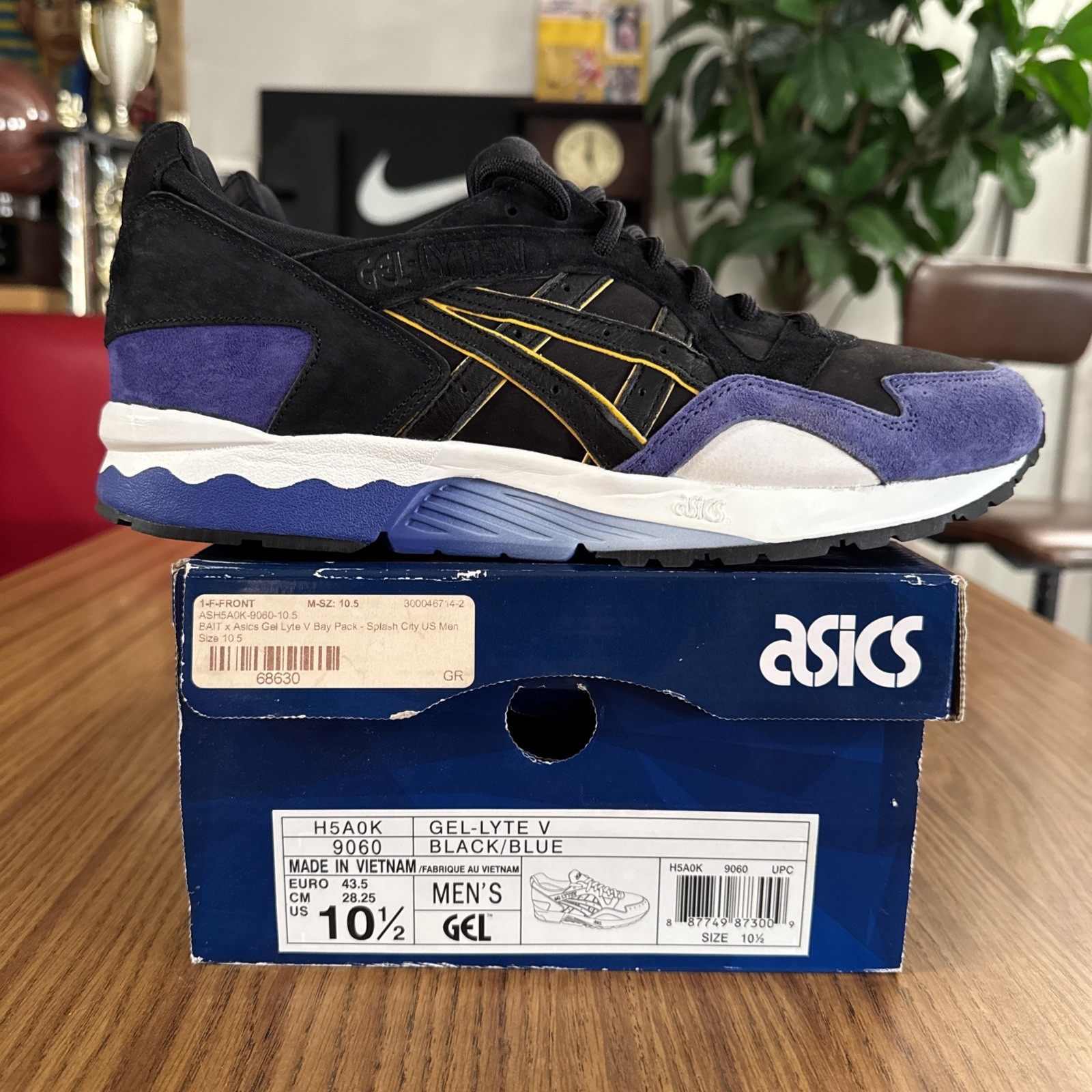 BAIT X ASICS Tiger Gel-Lyte V Bay Pack Splash City H5A0K-9060 Men’s Sz 10.5