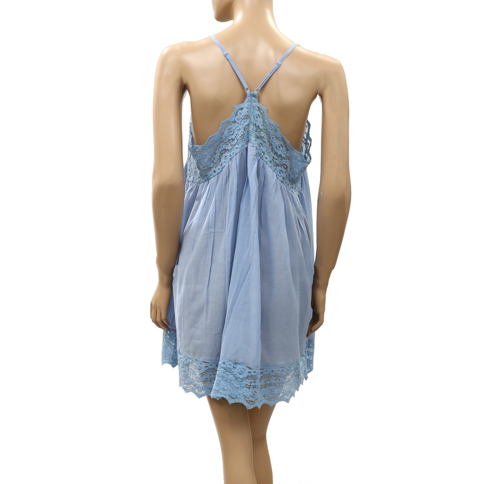 Intimately Free People Fiona Mini Slip Dress Billowy Sleeveless Lace M 288890