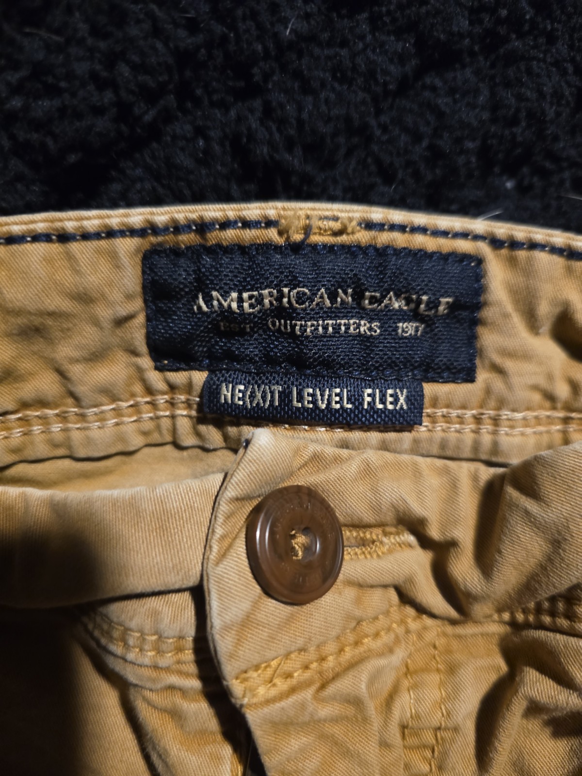 American Eagle Men’s Khaki Shorts Size 33 Casual Chino Flat Front Pre-Owned
