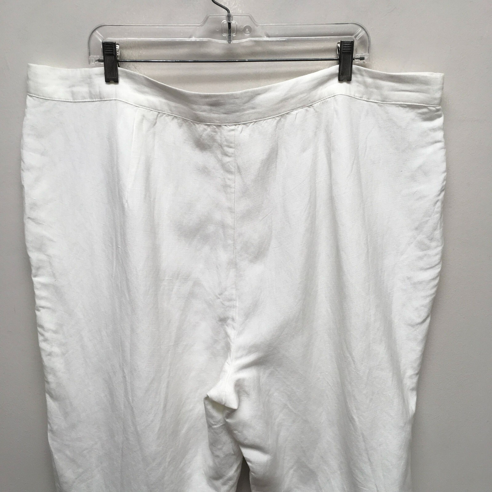 Jessica London Womens White Soft Ease Linen Rayon Comfort Waist Capri Pants 24W