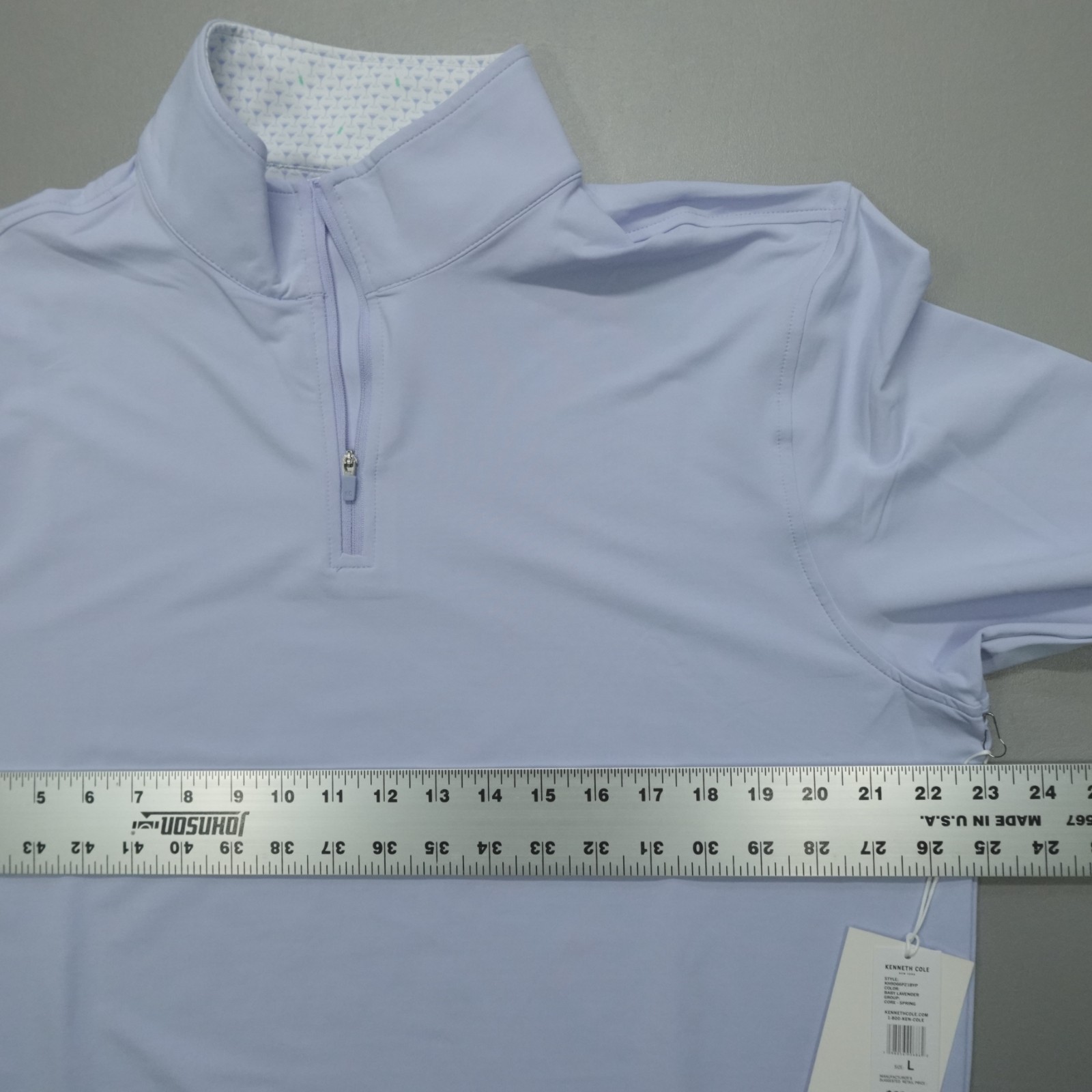 Kenneth Cole Golf Performance 1/4 Zip Pullover Stretch Wicking Baby Lavender