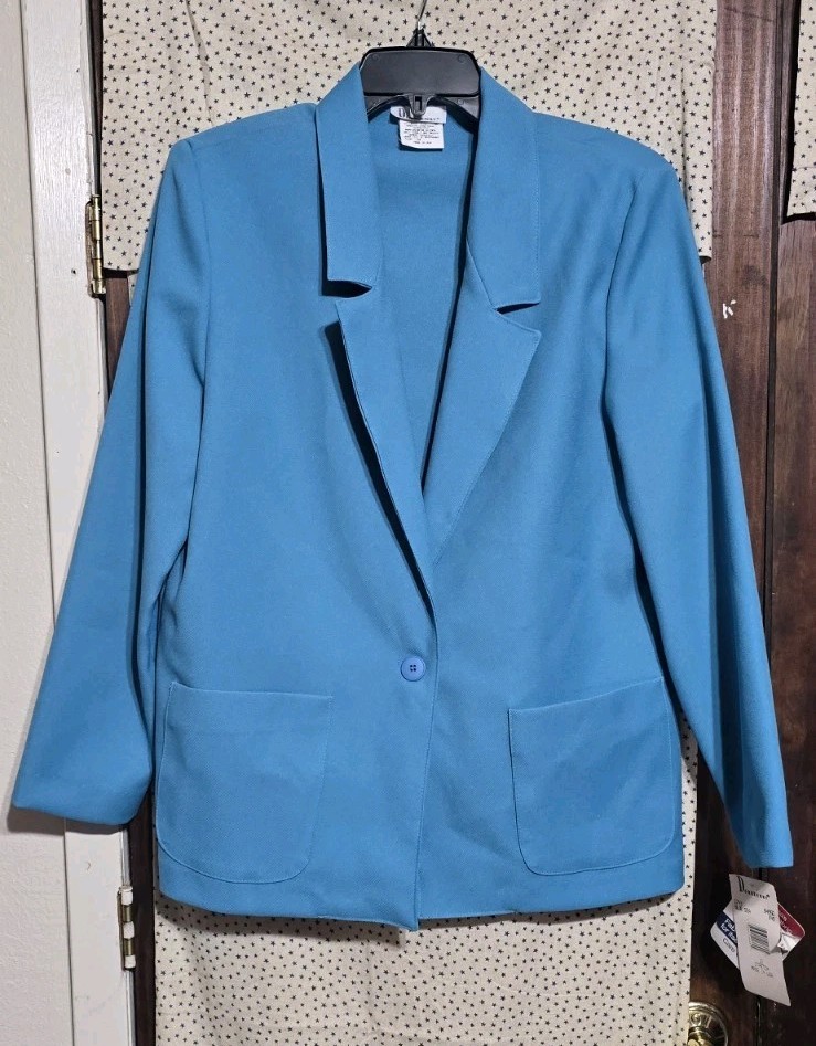 NWT Donnkenny Women’s Business Jacket Size 10, Vintage, Turquoise (Blue Sea)