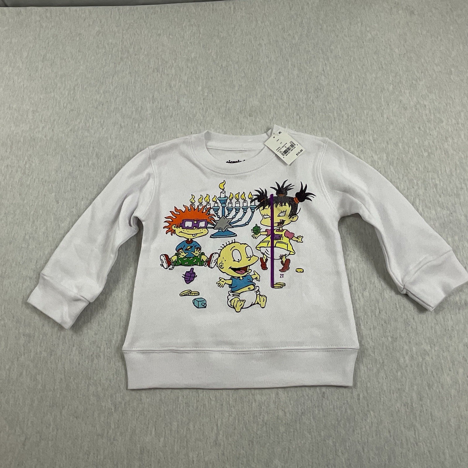 Nickelodeon Rugrats Hanukkah Sweatshirt Toddler Baby’s 2T Long Sleeve Menorah