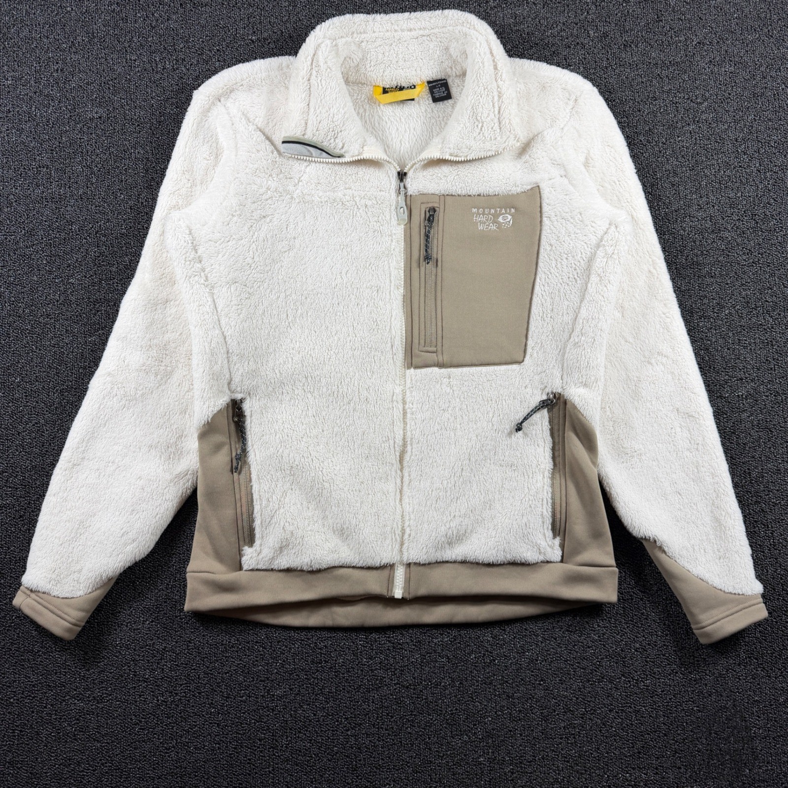 Mountain Hardwear Monkey Woman Fleece Jacket Large Cream Taupe Accent Full Zip
