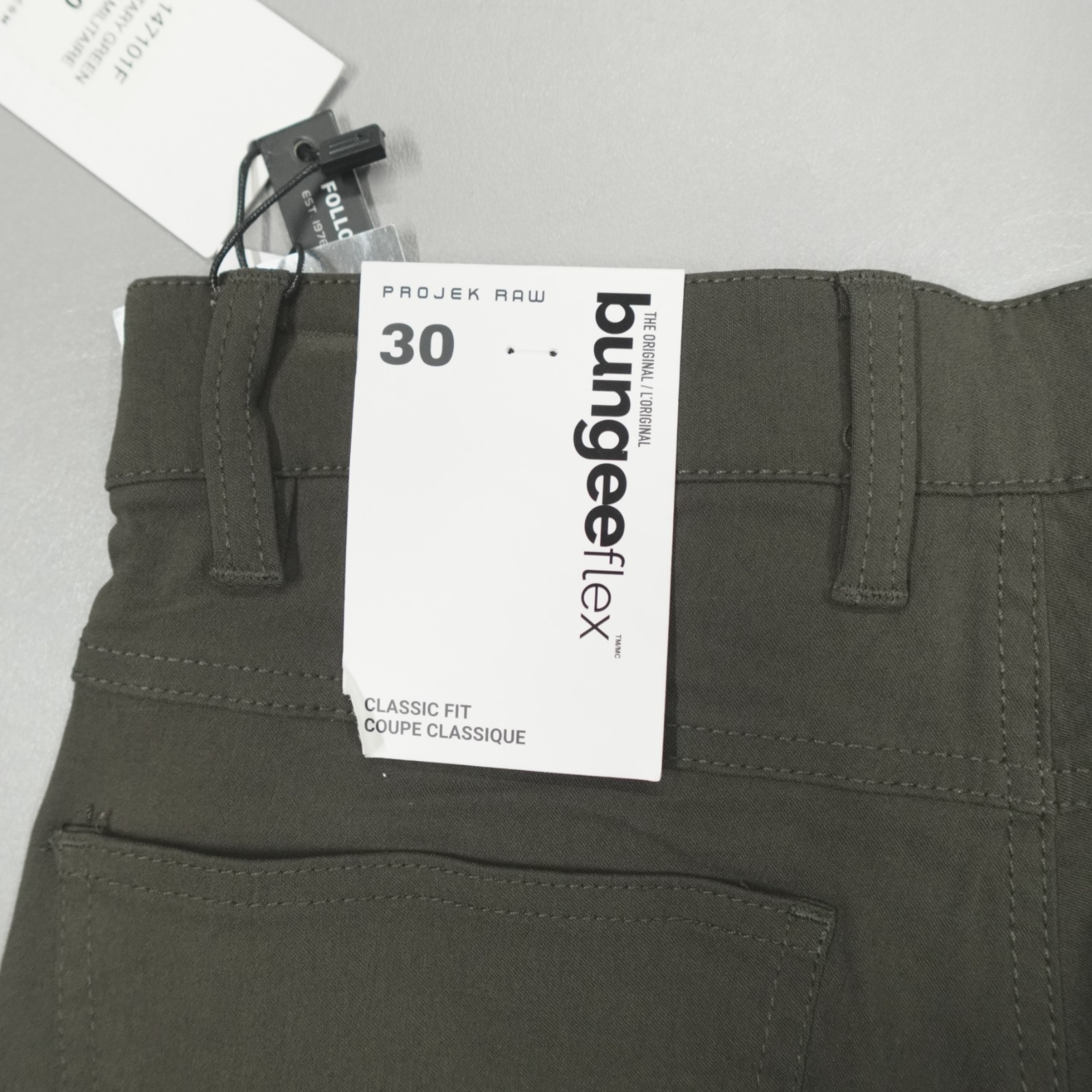 Projek Raw Bungee flex Cargo Pants Men Size 30 Classic Slim Fit Green 147101F