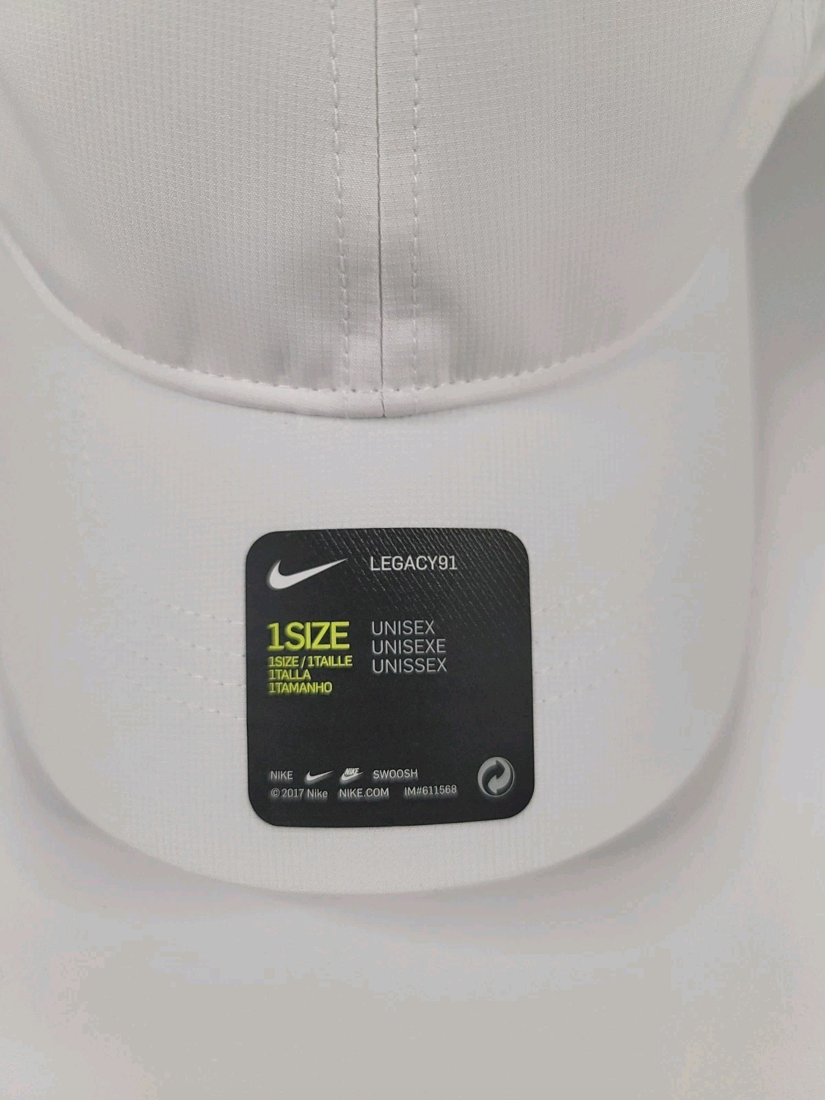 Nike Men’s Golf Hat White Legacy91 Adjustable Strap New