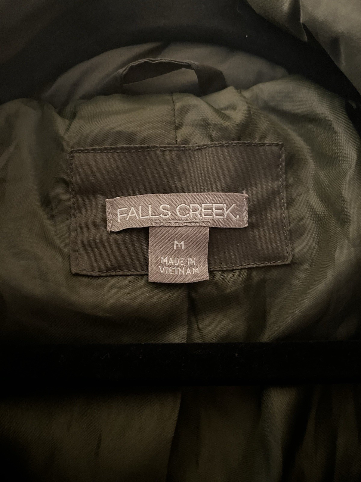 Falls Creek Women’s Long Quilted Puffer Parka with Faux Fur Trim Hood – Size M