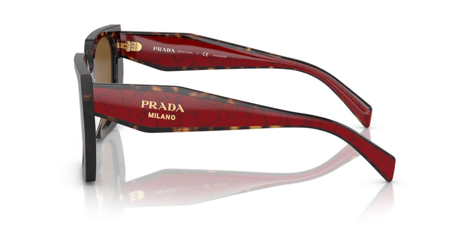 Prada PR15WS 2AU5Y1 Sunglasses Tortoise Burgundy with Brown Lenses