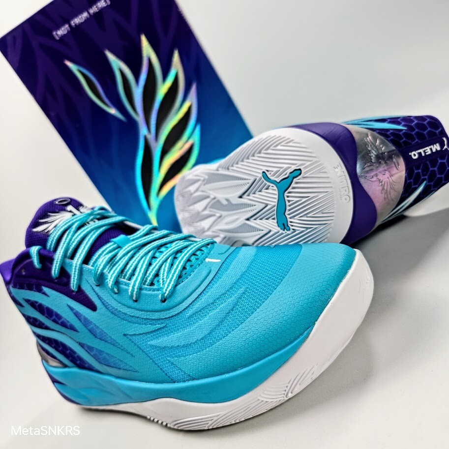 Puma MB.02 US 14 Men’s Purple Blue White Basketball LaMelo Ball 379779 01 New