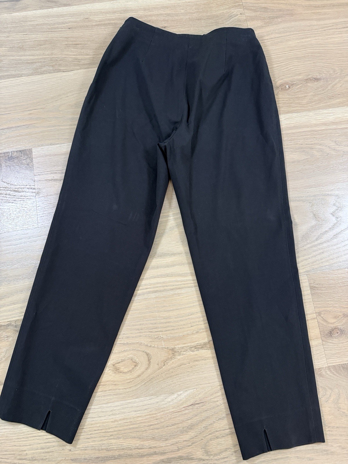 Piazza Sempione Black Twill Stretch Straight Leg Mid Rise Zip Dress Pants IT 40