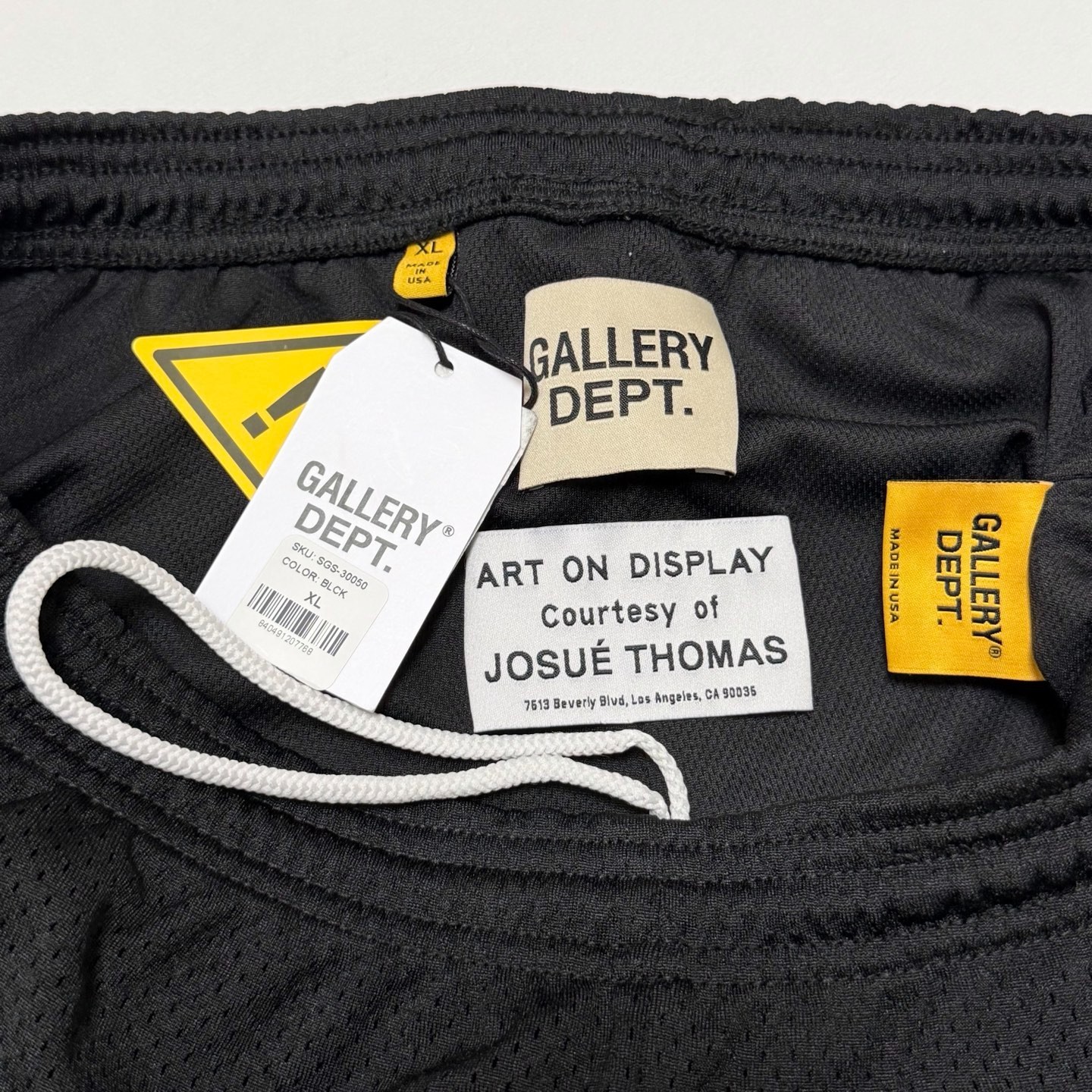 Gallery Dept Paint Splatter Logo Graphic Shorts Black Size S 100% Authentic Men