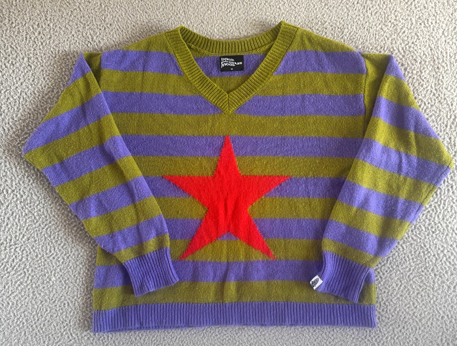 Basic Pleasure Mode Striped Star Sweater sz 10 Dolls Kill Urban Outfitters