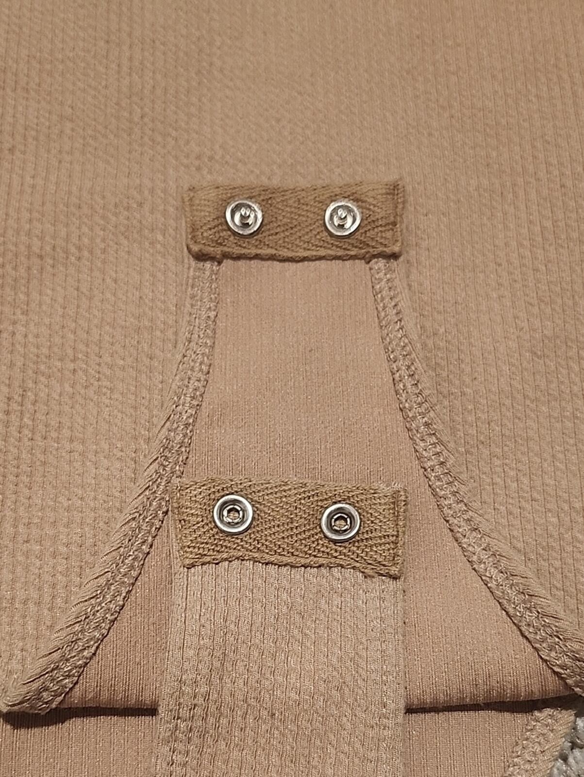 a new day Ribbed Long Sleeve Scoop Neck Bodysuit in Taupe