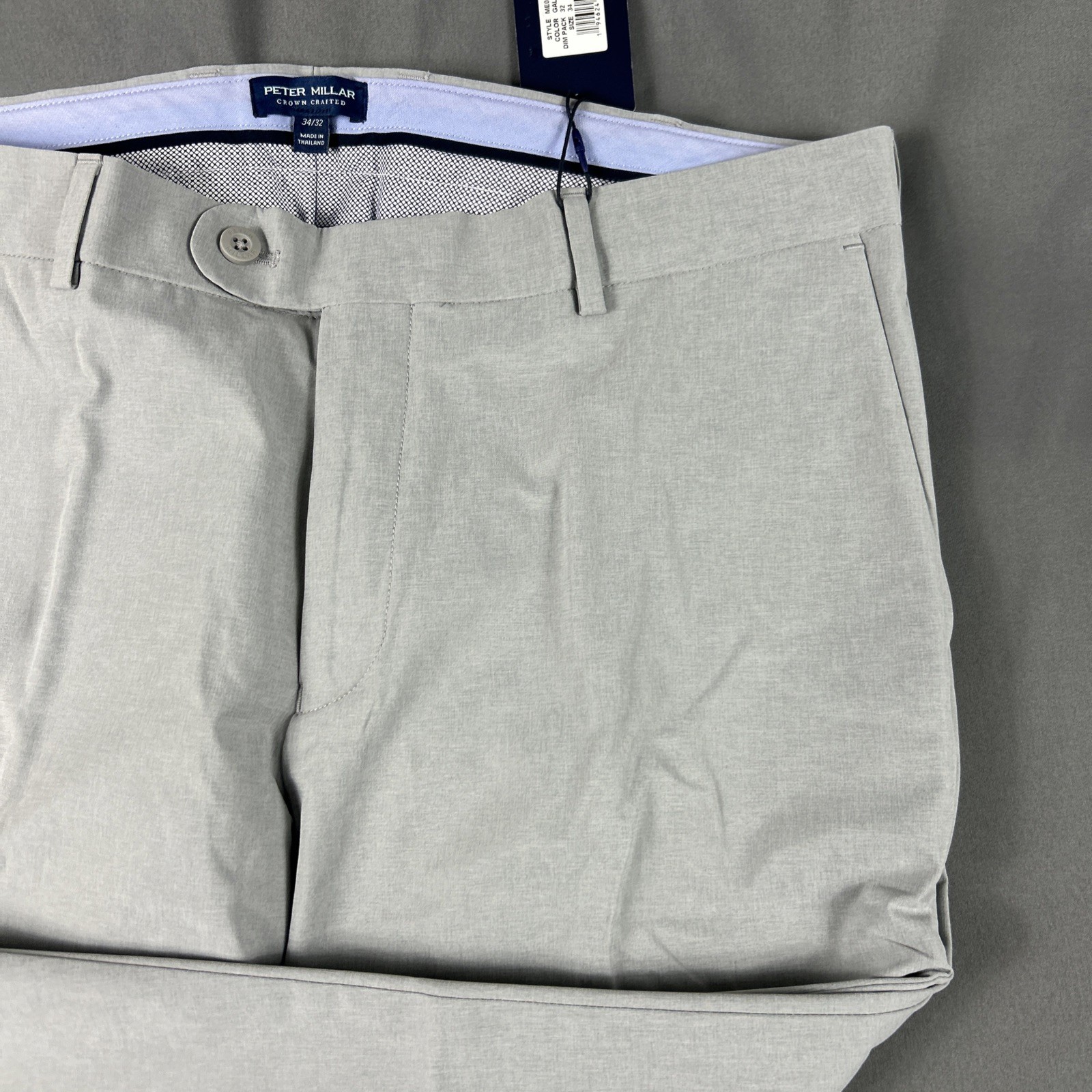 Peter Millar Golf Pants Crown Crafted Surge 34 x 32 Gale Gray NWT MSRP $185