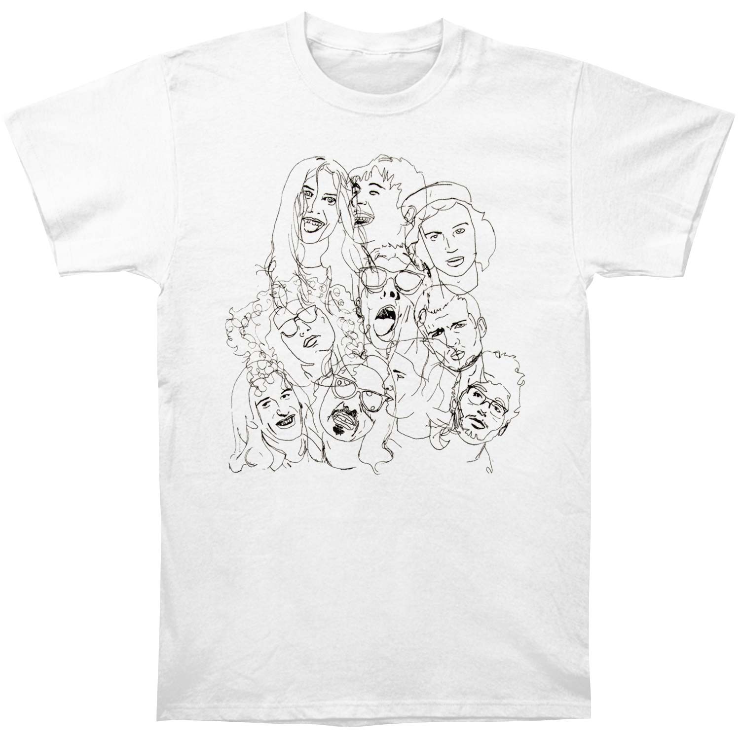 Men’s Wolf Alice Group Sketch Faces Tee T-shirt Medium White