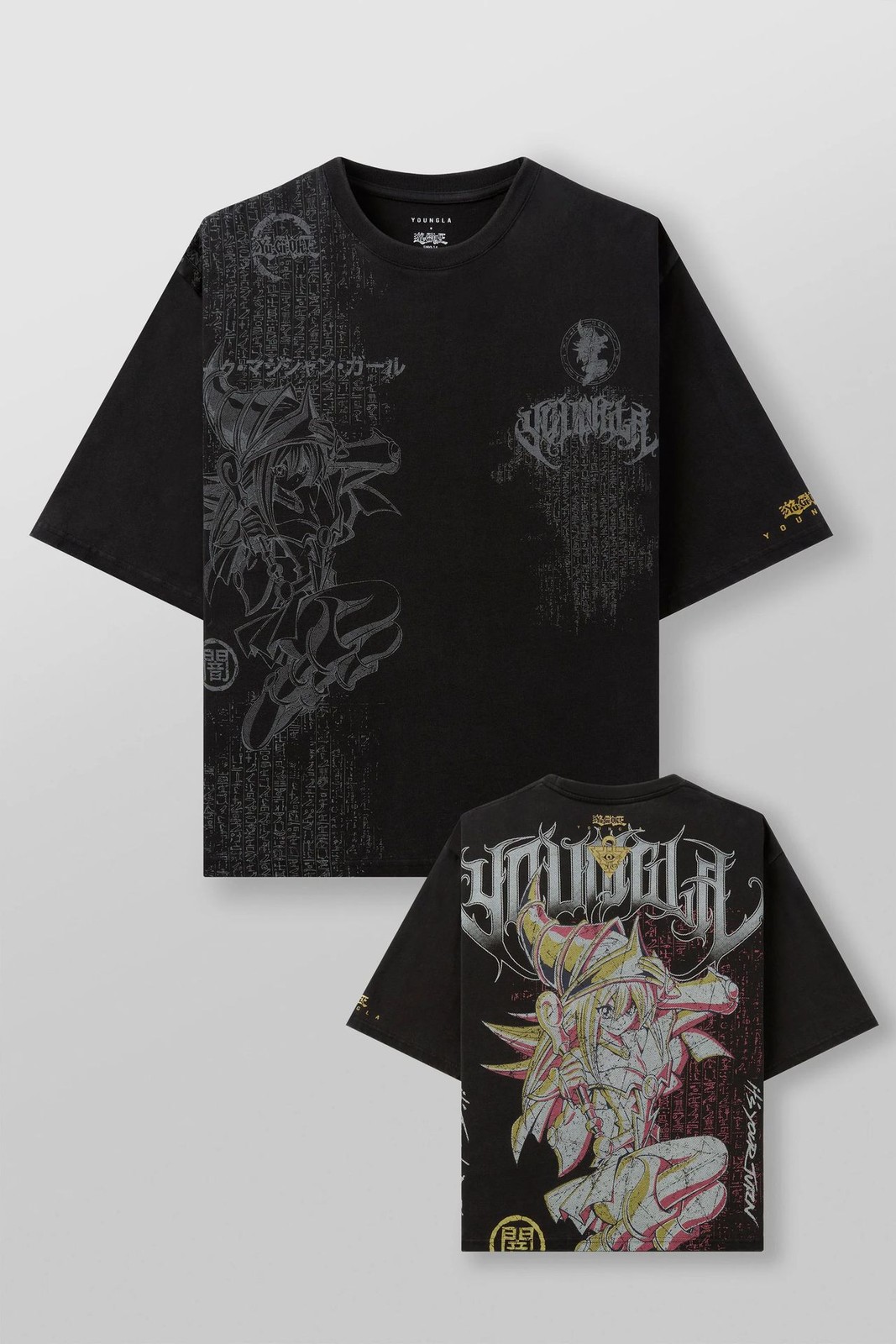 New YOUNGLA Collaboration Yu-Gi-Oh Men Oversize T-shirt Short Sleeve Sports Gym