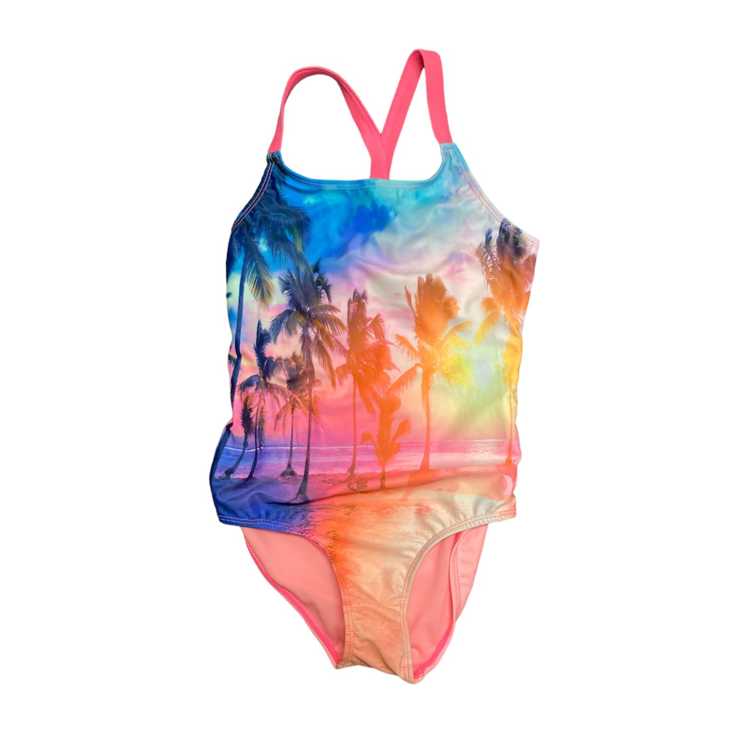 Hurley Girl’s Breathable Lightweight Stretch One Piece UPF+50 Swimsuit (Pink