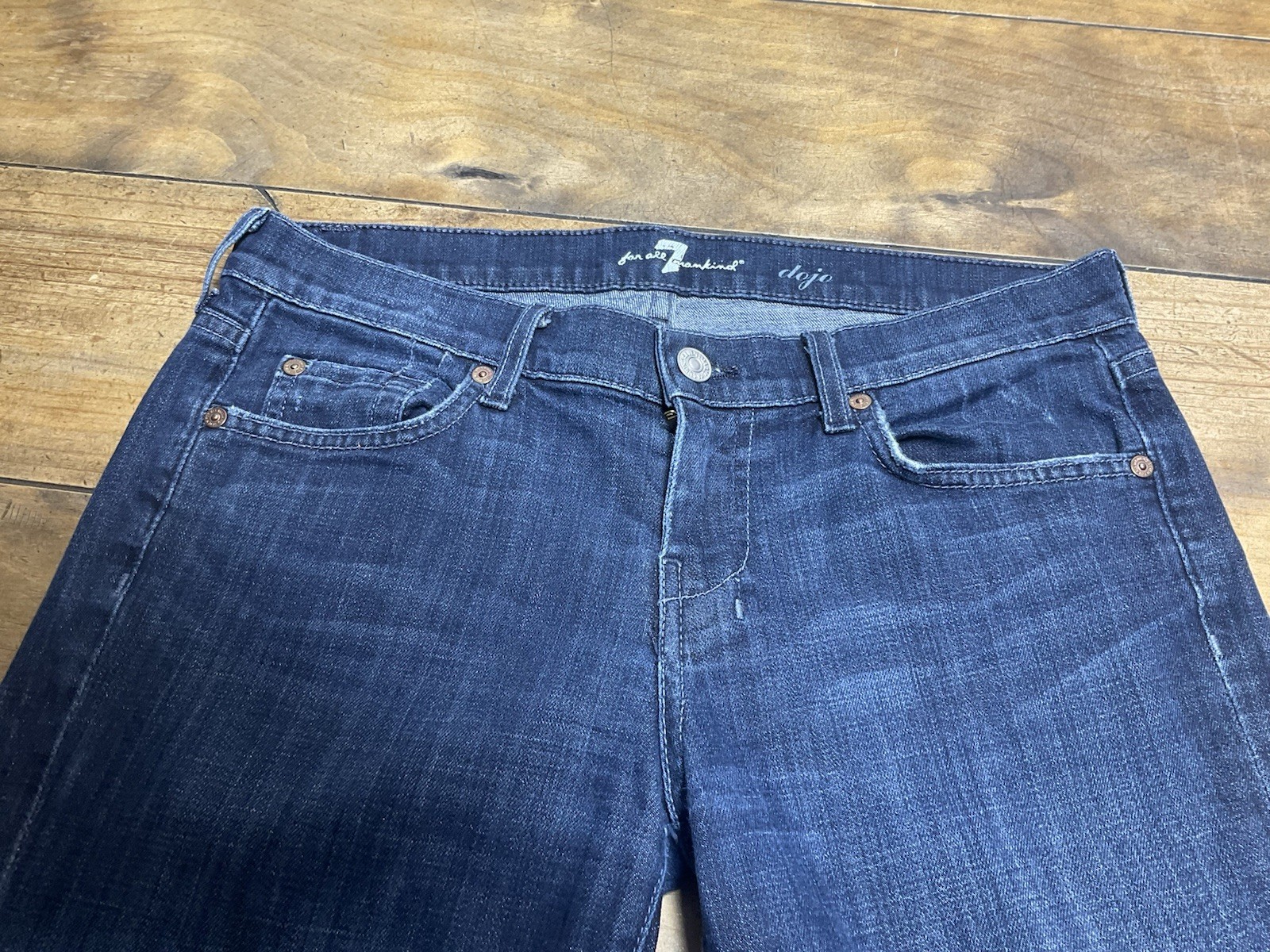 7 for All Mankind Dojo Women’s Trouser Flare Stretch Dark Wash Denim Size 30