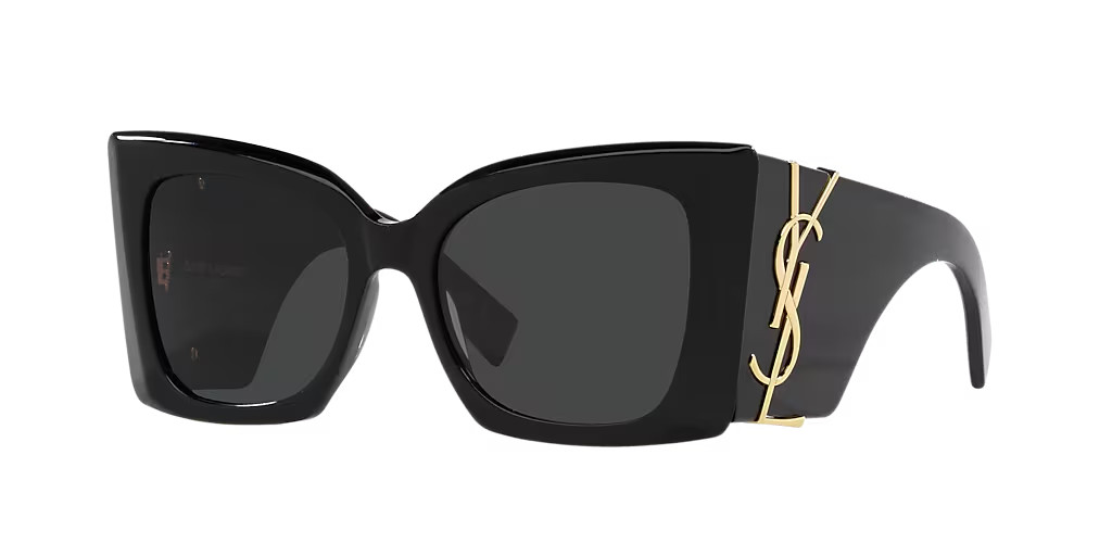 Saint Laurent SL M119 001 Oversized Square Sunglasses 54mm Black/Gray Lens