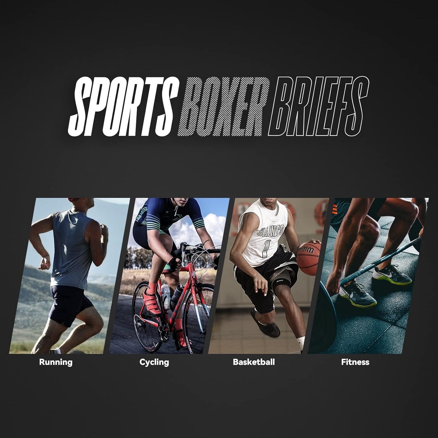 5 Pack Compression Boxer Shorts Men Sport Athletic Workout Running Underwear US