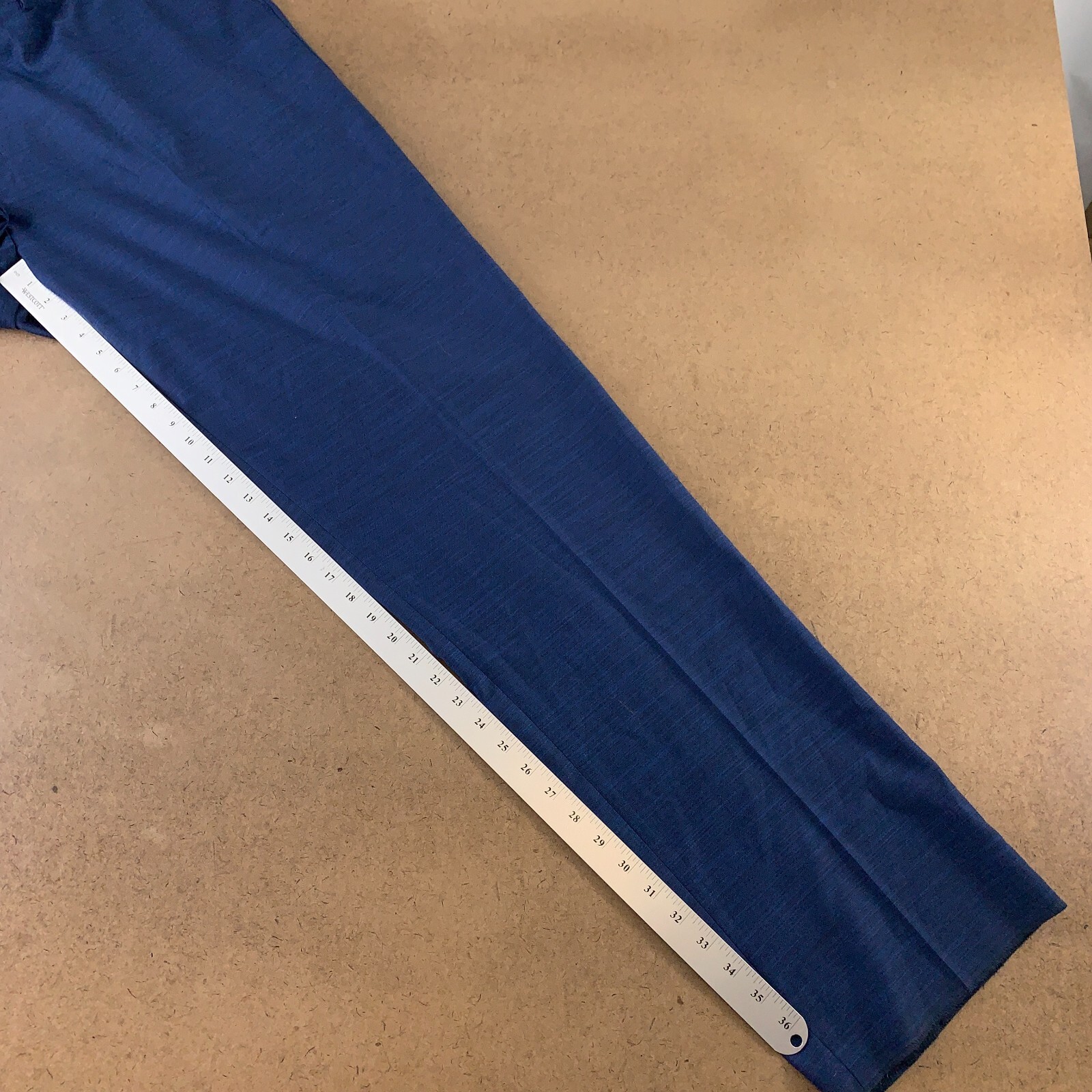 Lineage Men’s Size 50 X 38 Raw Hem Blue Flat Front Straight Leg Suit Pants NWT
