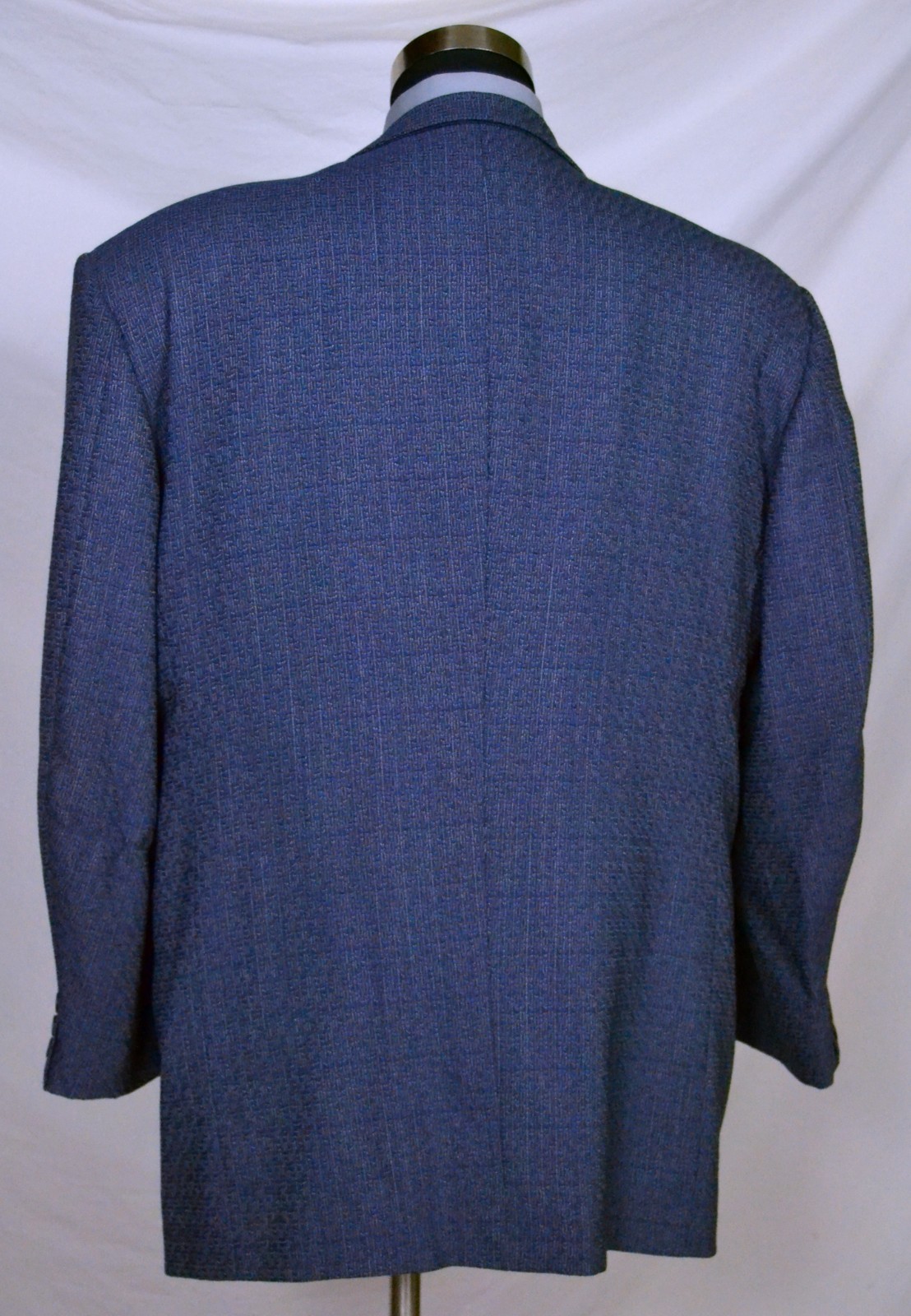 Vintage Royal Blue Wave Jacket with Big Shoulder Pads (Size 48R) By Jhane Barnes